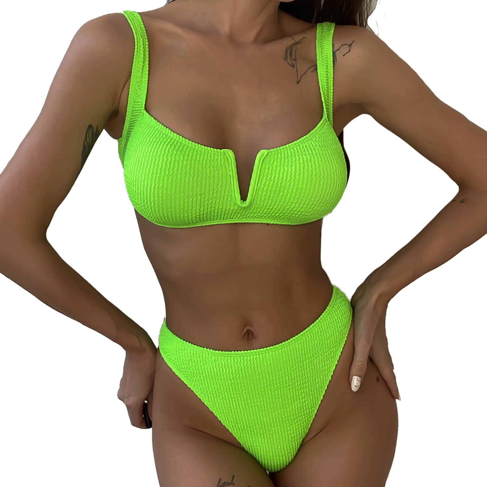Push Up Bikini Set for Women - Two-Piece Bandage Swimsuit with Split Design, Mastectomy Swimwear, Plus Size Options | Perfect for Beach Vacations, Pool Parties & Summer Getaways