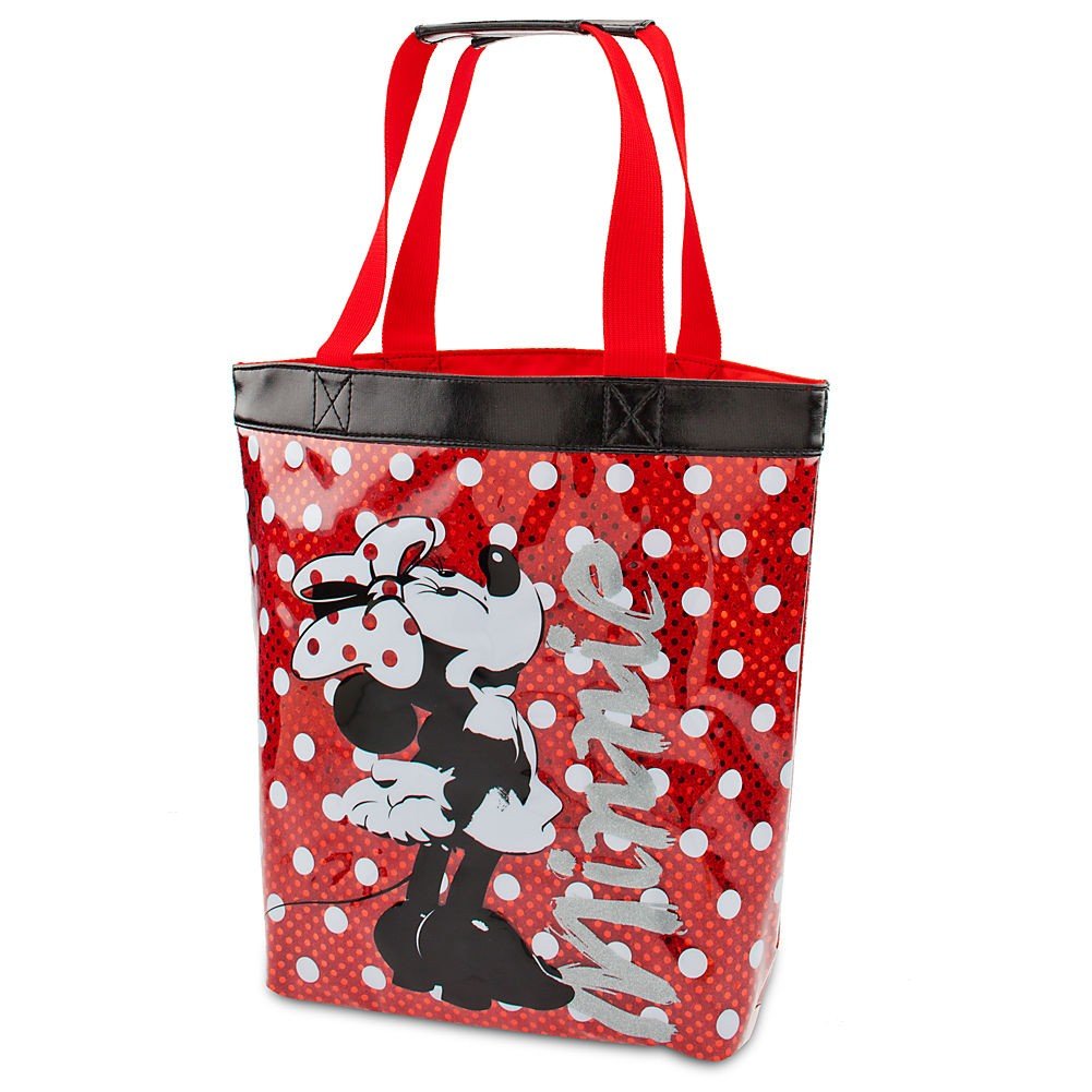 Disney Minnie Mouse Red & White Polka Dot Tote Bag - Large Beach Pool Shopping Carry All for Women & Girls - Perfect for Vacation, Grocery Shopping & Summer Outings