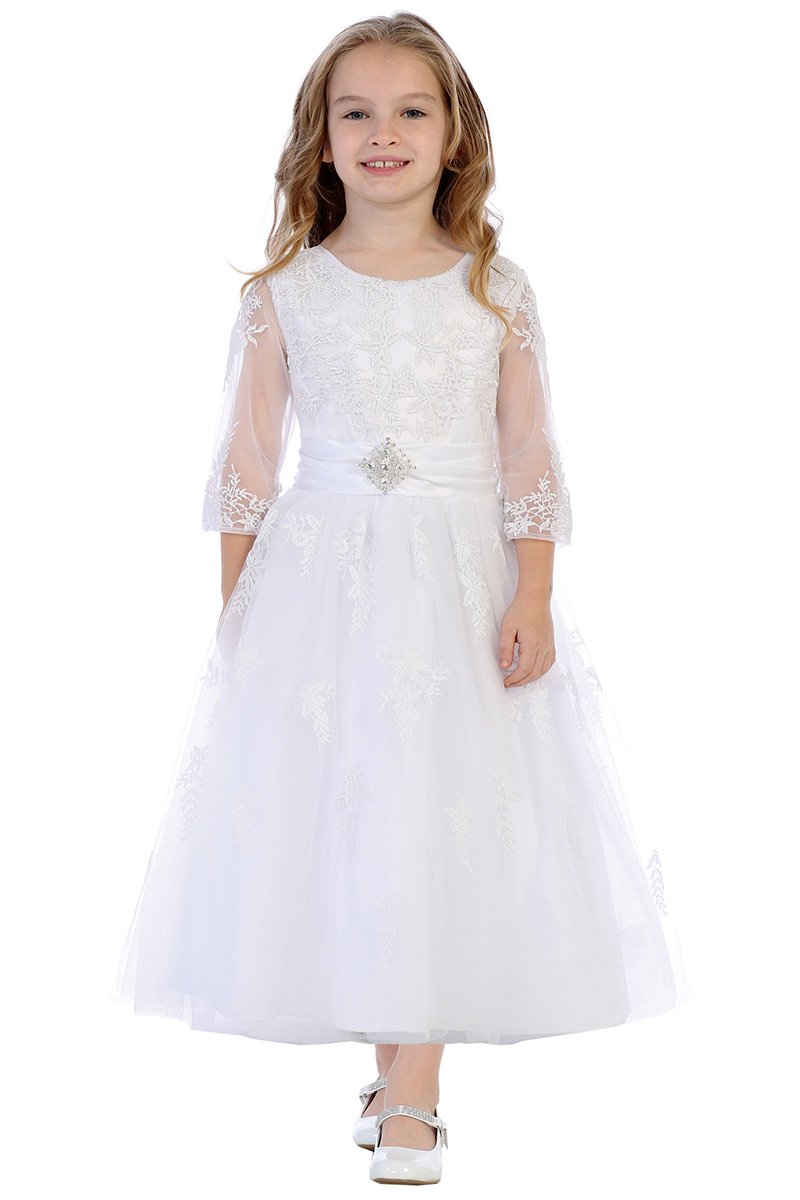 First Communion Dresses for Girls Age 7-16 | White Holy 1st Communion Gowns | Size 4-14 | Perfect for Church Ceremonies & Religious Celebrations