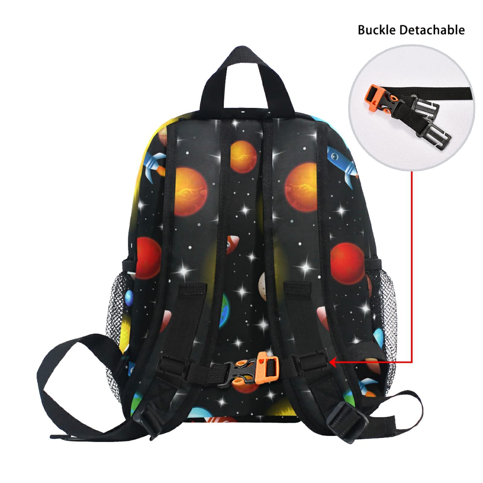 Custom Galaxy Planets Space Backpack for Kids - Personalized with Name/Text, Adjustable Chest Strap - Preschool & Toddler Backpack for Boys & Girls - Perfect for School, Daycare, Travel & Outdoor Adventures