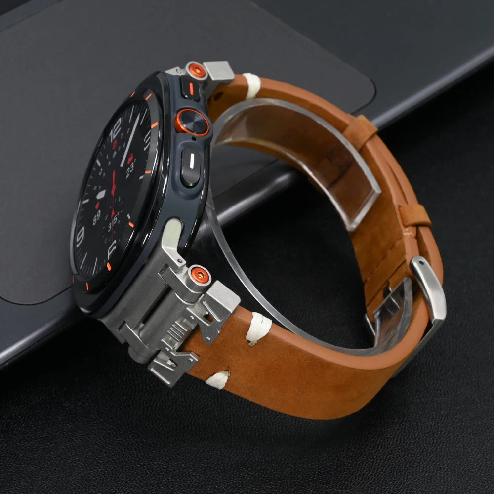 Premium Genuine Leather Band for Samsung Galaxy Watch Ultra - Stylish & Durable Replacement Strap for Workouts, Office & Everyday Wear