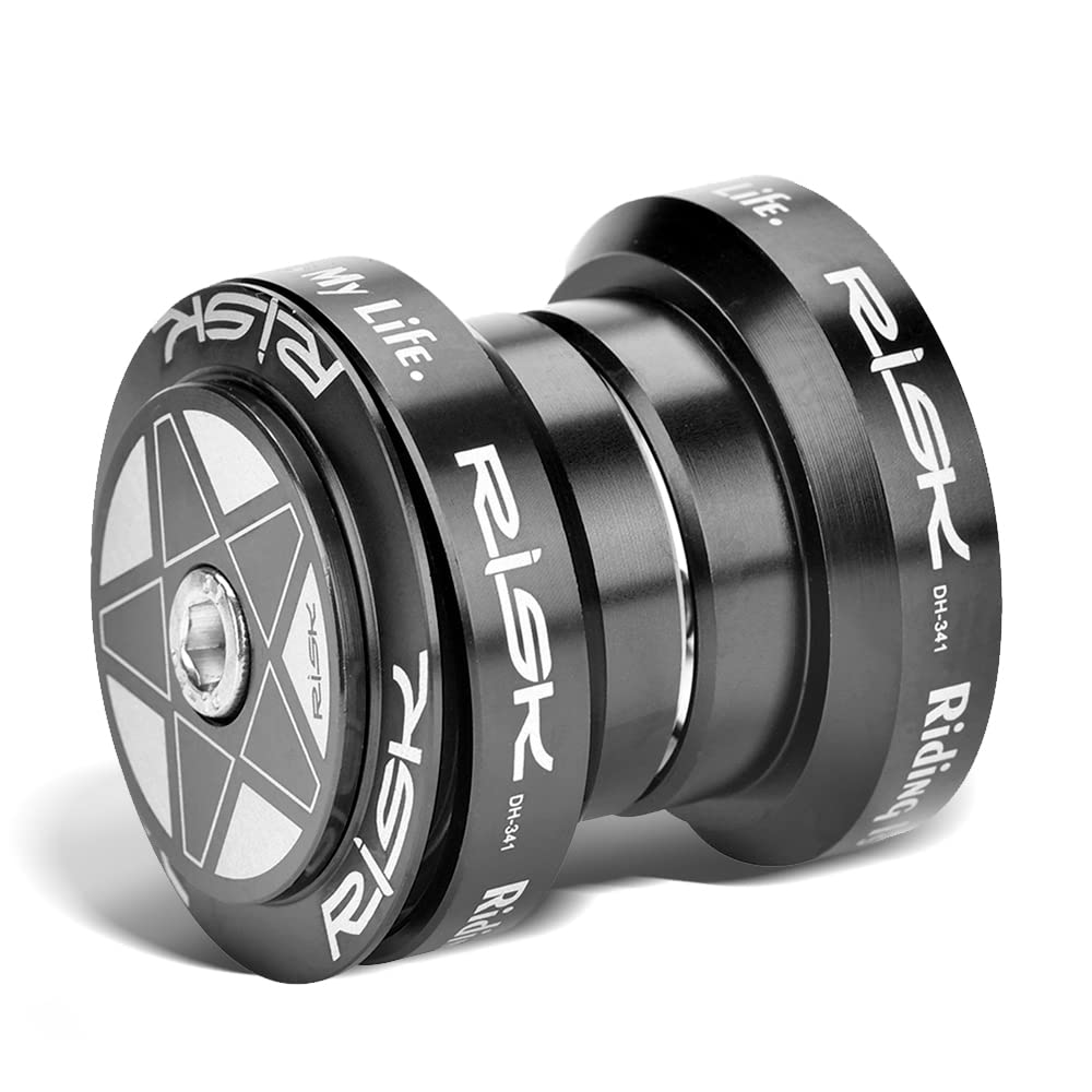 34mm MTB Mountain Bike Headset Set - Aluminum Alloy Bearing Headset for 28.6mm Straight Steerer Fork (Black) | Perfect for Road Bicycles & Mountain Biking Accessories