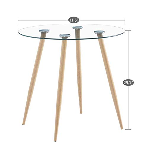 80x80x75cm Modern Glass Dining Table - Elegant Kitchen & Breakfast Table for Home, Office, Living Room & Dining Room - Perfect for Small Spaces, Apartments & Family Gatherings