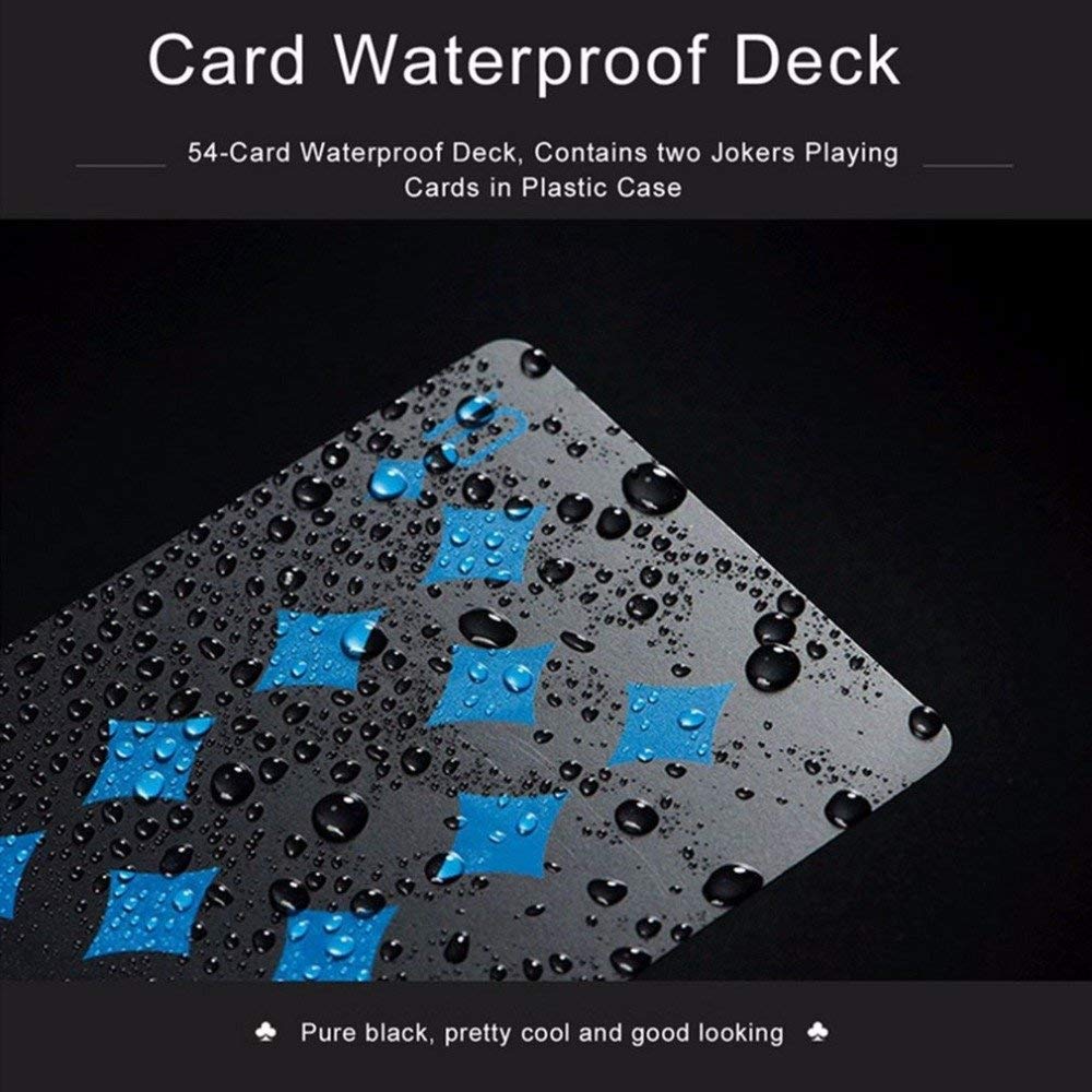 2 Pack Waterproof Plastic PVC Poker Cards - Flexible Classic Trick Playing Cards for Casino, Poker Nights, and Magic Shows