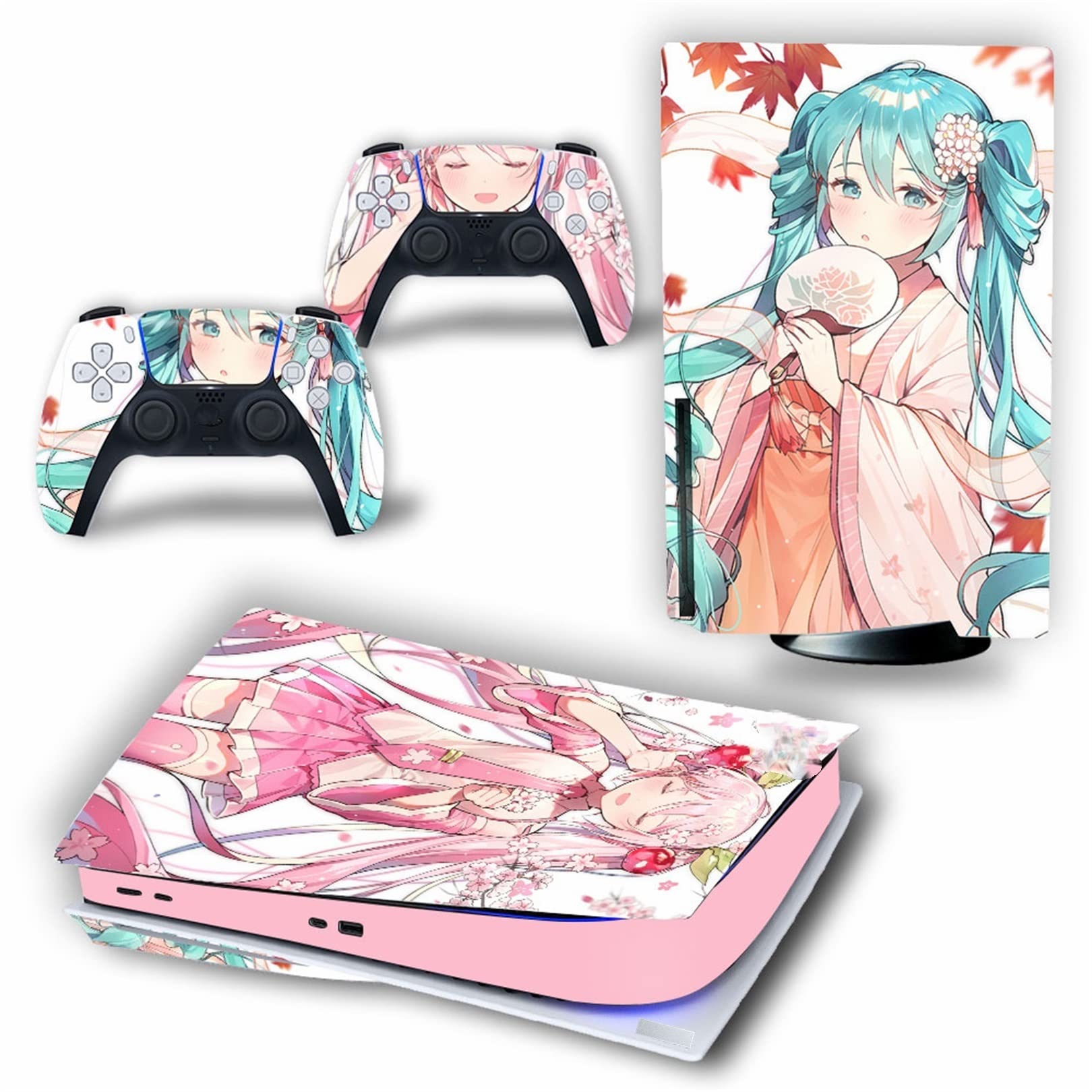 PS5 Disc & Digital Edition Console & Controller Vinyl Skin Wrap - Scratch Resistant, Bubble-Free Protective Cover for PlayStation 5 (Disc Version) - Perfect for Gaming Setup & Console Protection
