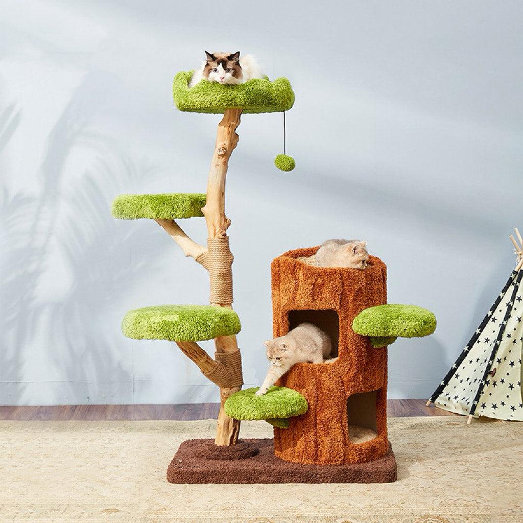 142cm Tall Cmisstree Cat Tree with Hole - Multi-Level Cat Climbing Tower for Indoor Cats, Perfect for Play, Rest & Scratching - Durable & Stylish Cat Furniture for Home or Office