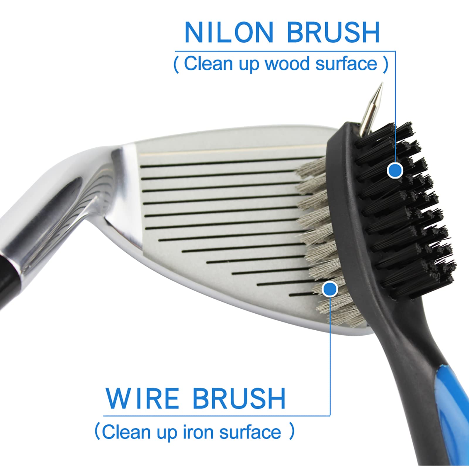 VIPMOON Golf Club Groove Sharpener Tool - Golf Brush & Groove Cleaner with Retractable Zip-line Aluminum Carabiner - Wedge & Iron Groove Sharpener for U & V Grooves - Perfect Golf Accessories for Men - Ideal for Course Maintenance & Club Care