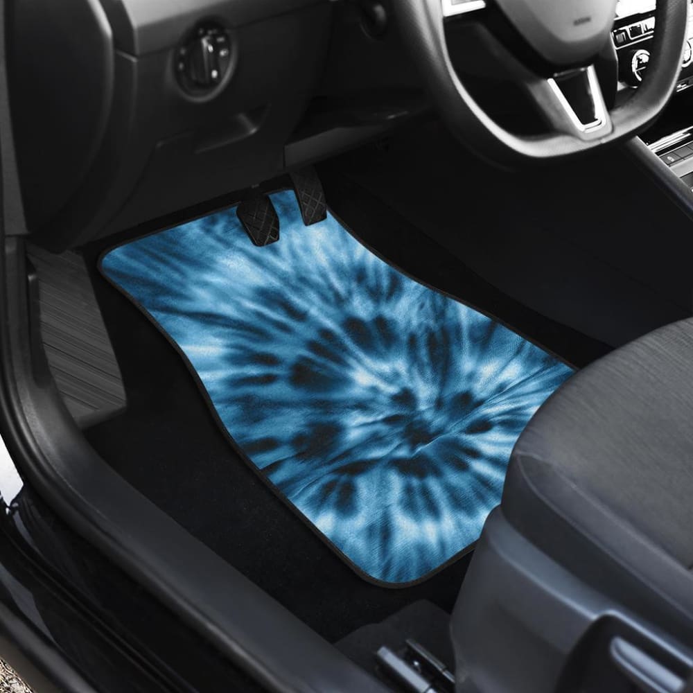 Blue Tie Dye Car Floor Mats - Waterproof All-Weather Protection - Perfect for SUVs, Trucks & Sedans - Easy to Clean & Durable for Daily Commute & Road Trips