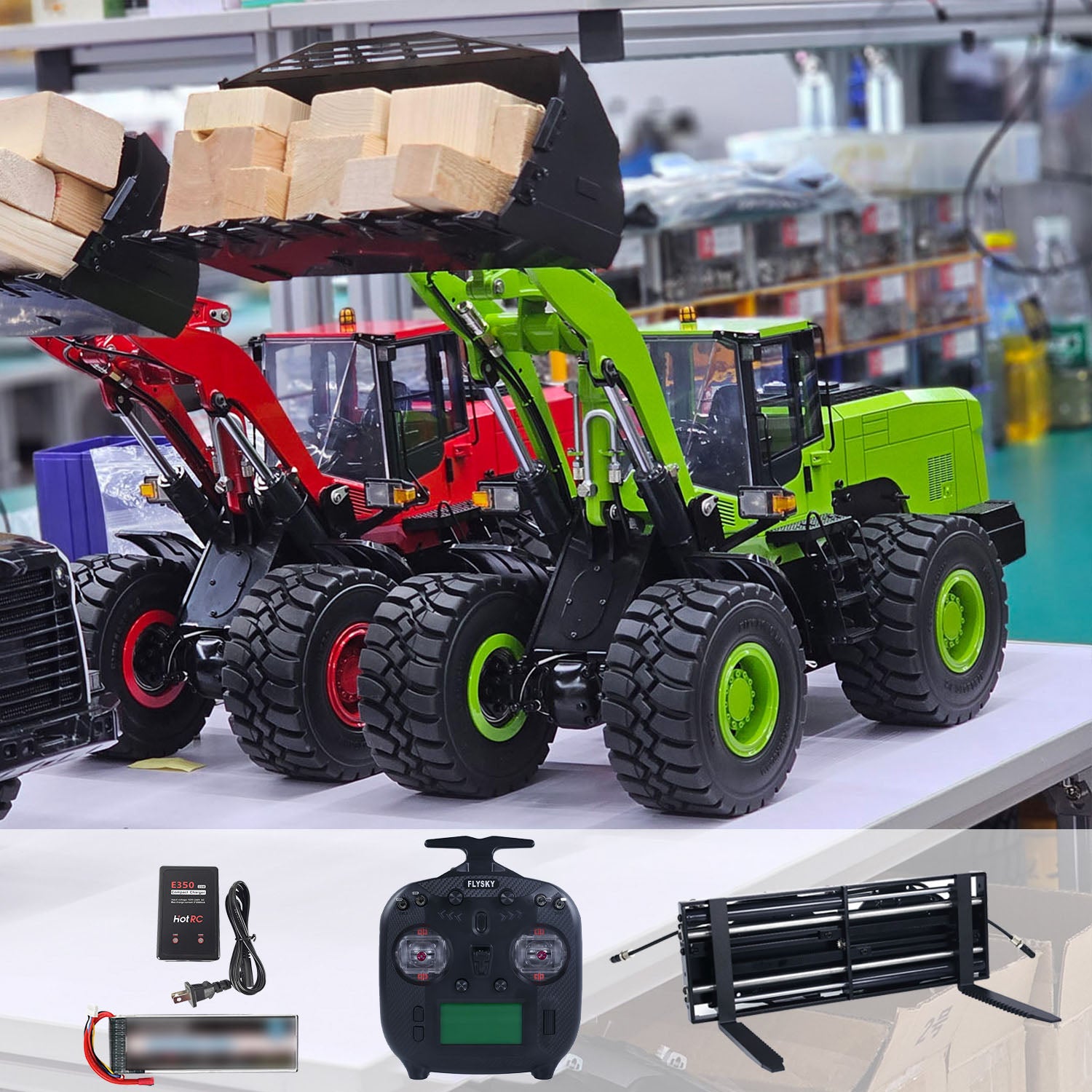 1/14 Scale RC Hydraulic Loader WA480 - Electric Construction Toy with Quick Coupler, Fork & Bucket - Realistic Light & Sound - ST8 Radio Control - Battery Powered for Kids & Adults - Perfect for Construction Site Play, Backyard Fun & RC Enthusiasts
