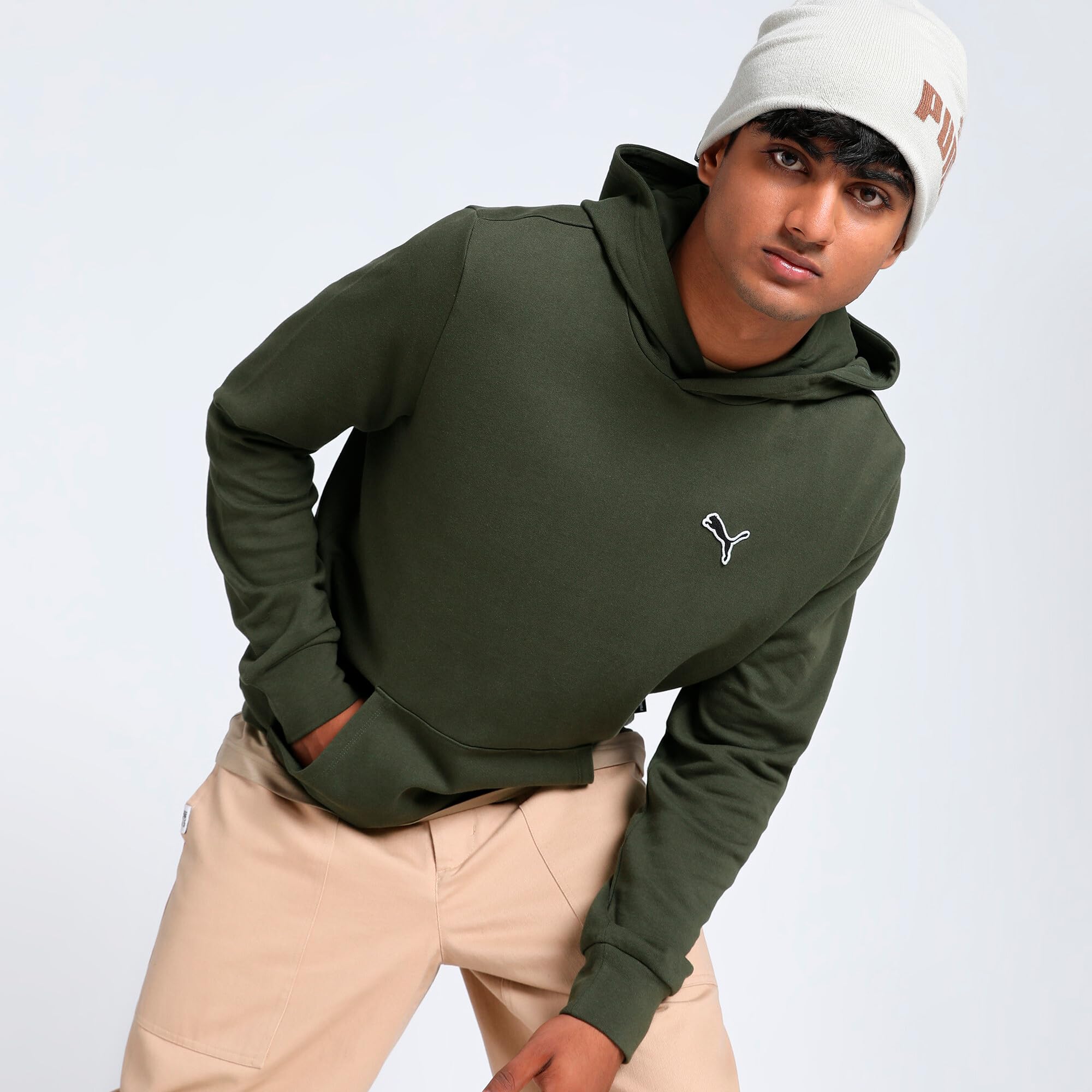 PUMA Men's Better Essentials French Terry Hoodie - Soft & Comfortable Pullover Sweatshirt for Casual Wear, Gym, and Outdoor Activities