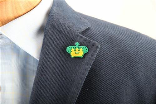 Nicklaus Green & Huckleberry Yellow Crown Lapel Pin - Elegant Lapel Accessory for Suits, Blazers & Formal Events