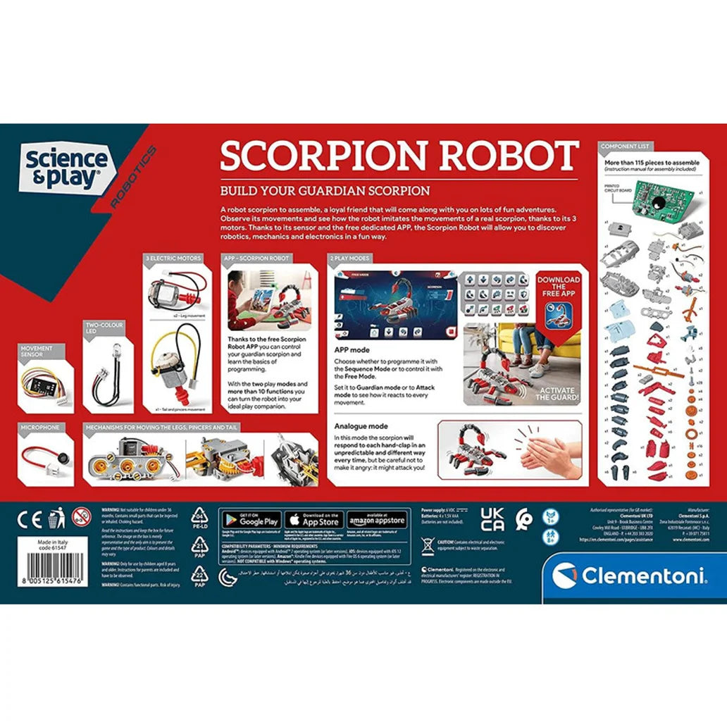 CLEMENTONI Science & Play Scorpion Robot - STEM Educational Toy for Kids, Interactive DIY Science Kit for Learning Robotics & Coding | Perfect for Home, Classroom & STEM Projects