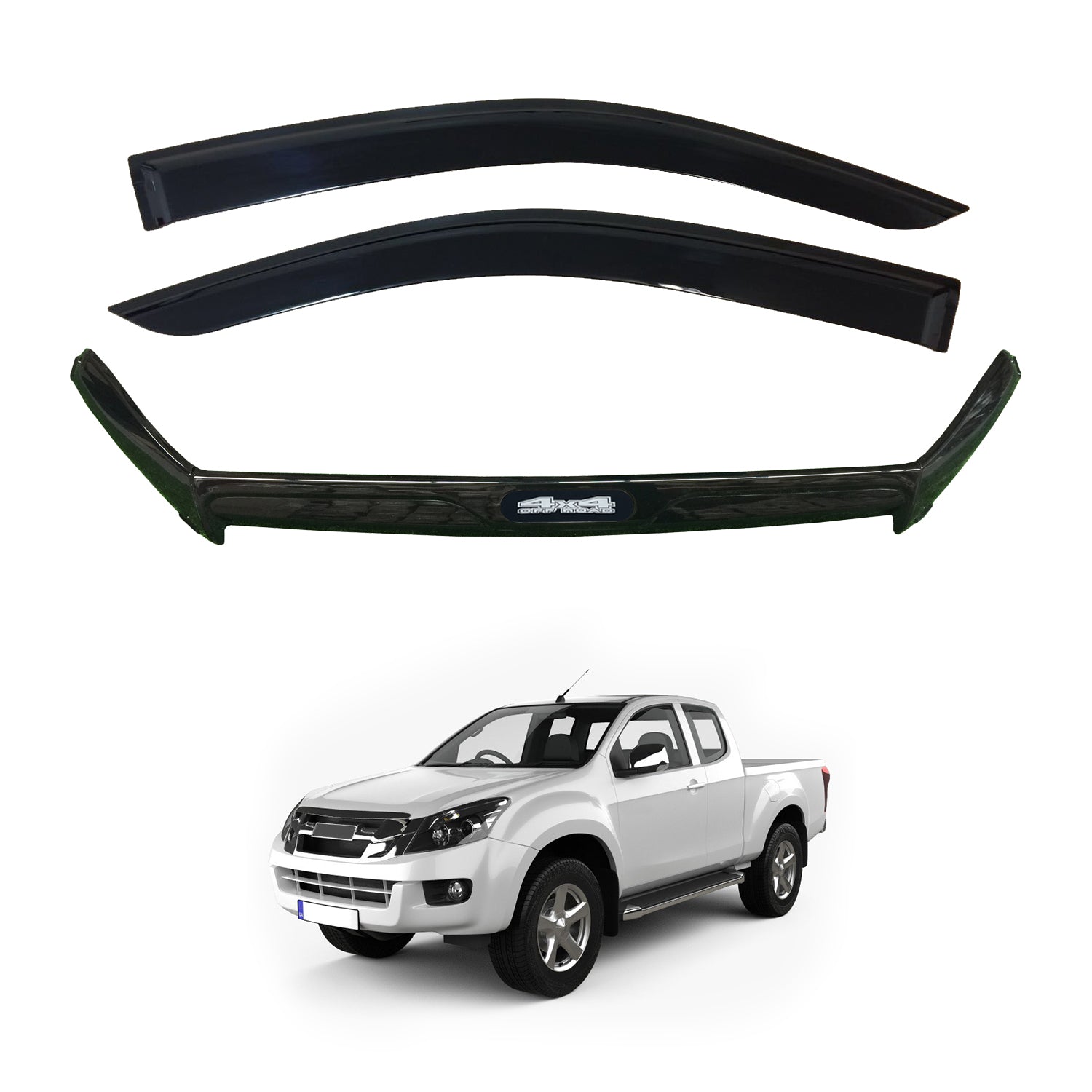 Weather Shields & Bonnet Protector for ISUZU D-MAX DMAX Single/Extra Cab (2012-2016) - Durable Car Accessories for Rain & Sun Protection - Perfect for Off-Road Adventures & Daily Commuting