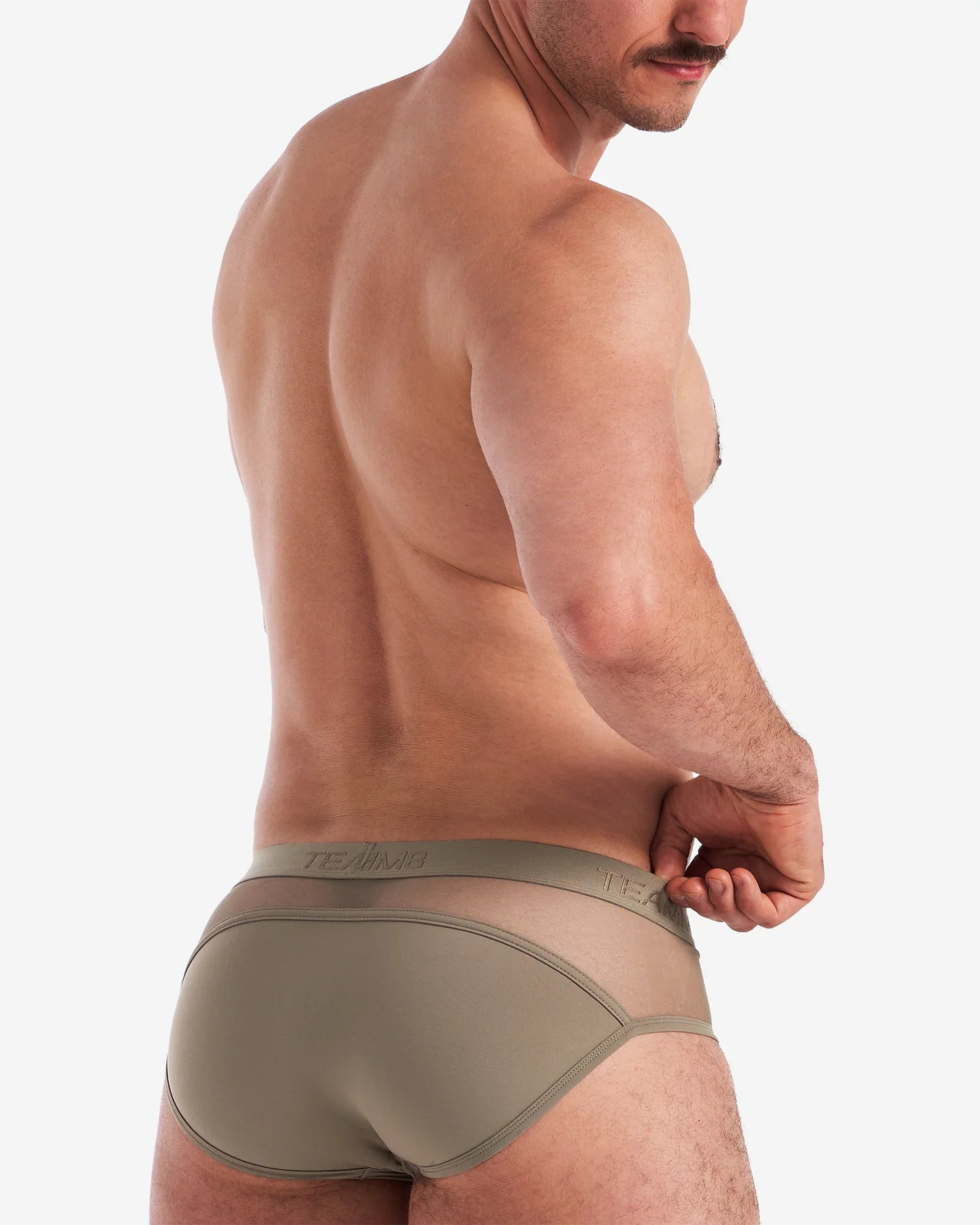 Teamm8 Score Sheer Brief - Mesh Underwear for Men in Army Green | Comfortable & Breathable for Sports, Gym & Everyday Wear
