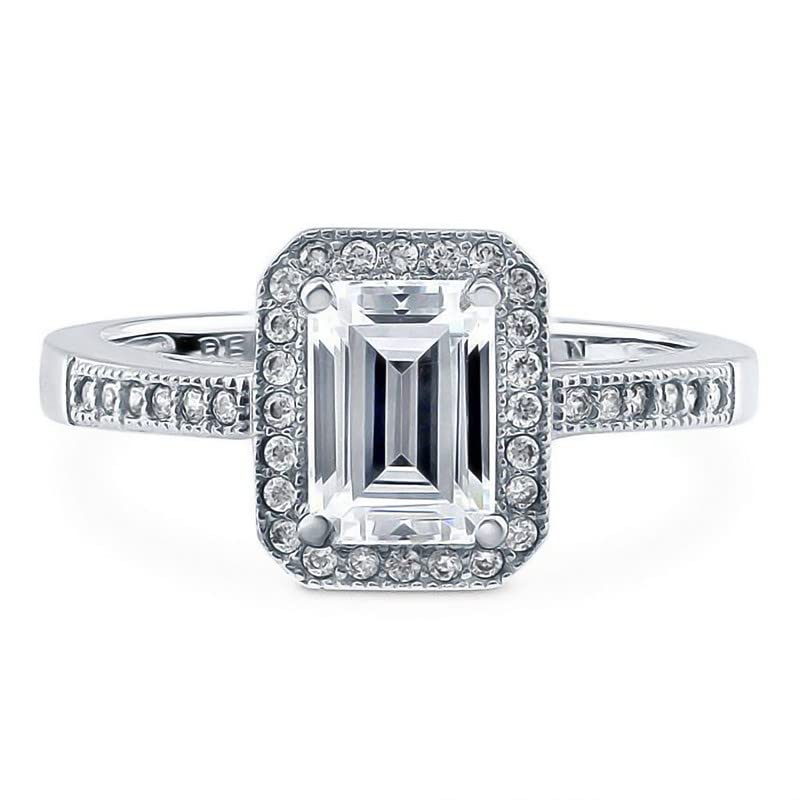 1.00 Carat Octagon Moissanite Diamond Ring for Women - 925 Sterling Silver Solitaire Accent Ring | Engagement, Wedding, Anniversary & Everyday Jewelry
