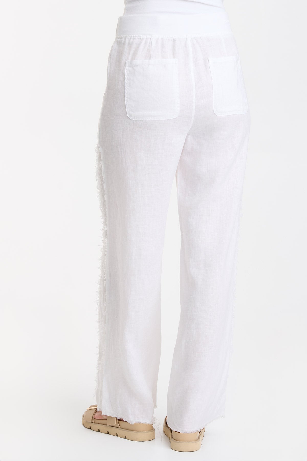 Sanfrid Women's White Pants - High Waisted Stretchy Comfortable Casual Trousers for Work, Office, and Everyday Wear