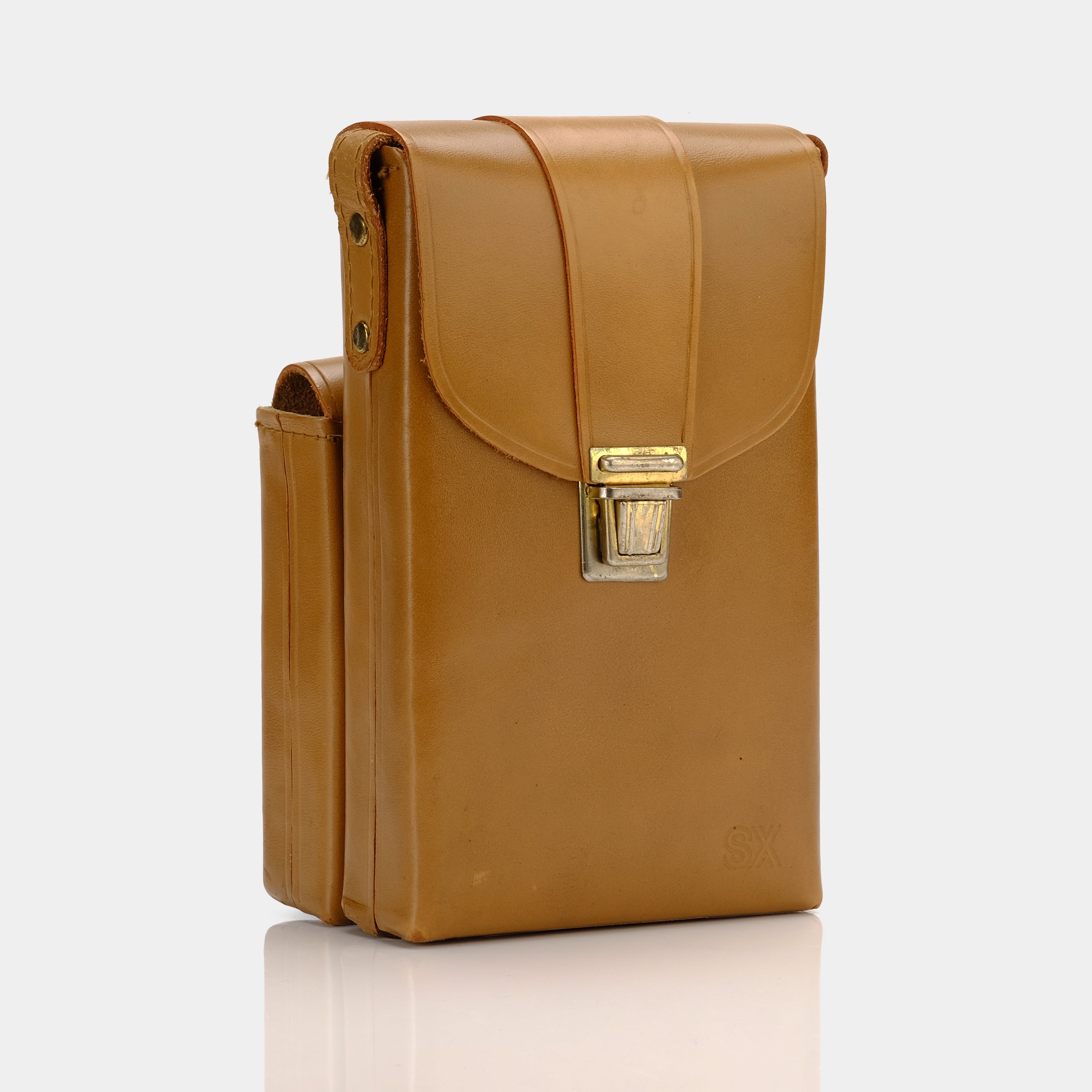 Brown Leather SX 70 Instant Camera Case with Film Pocket - Vintage Polaroid Camera Accessory for Travel & Photography Enthusiasts