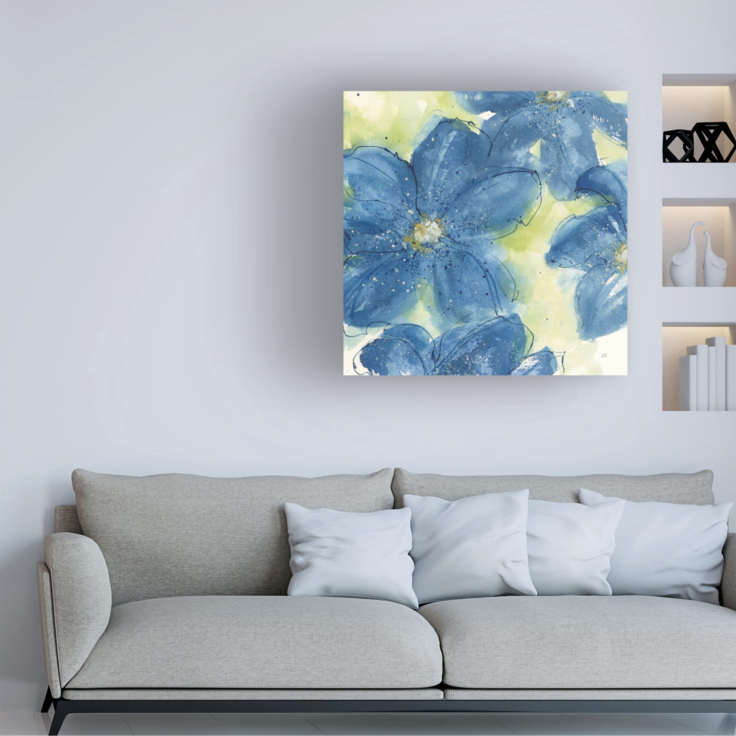 Chris Paschke 'Starlight Clematis II' Floral Canvas Wall Art - Handmade Home Decor for Living Room, Bedroom & Office - Trademark Fine Art Collection
