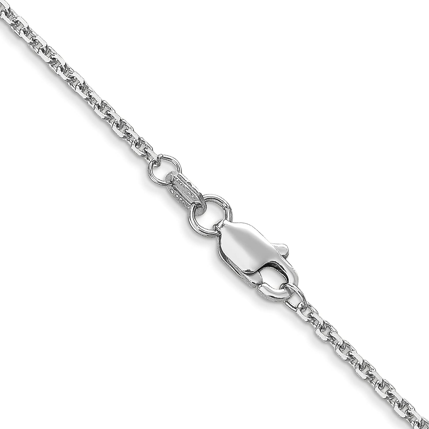 14K White Gold 1.45mm Diamond-Cut Solid Cable Chain Anklet - Elegant Ankle Bracelet for Women, Perfect for Beach Weddings, Date Nights & Everyday Wear