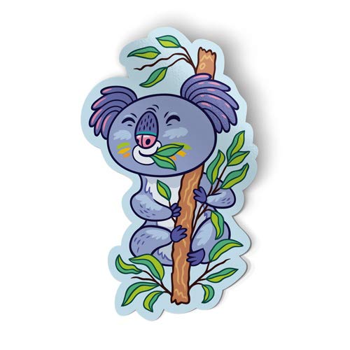 Squiddy Koala Chewing Leaves Vinyl Sticker - 3