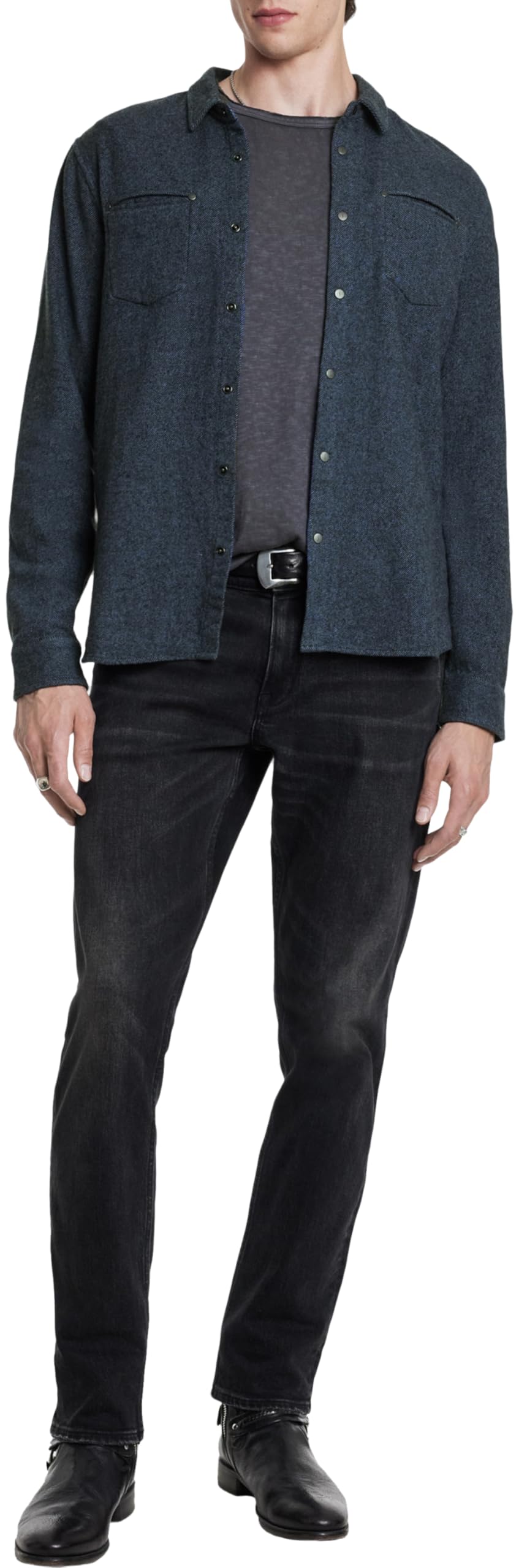 John Varvatos Men's Dario Button-Down Shirt | Slim Fit Casual Dress Shirt for Men | Perfect for Office, Date Night & Special Occasions