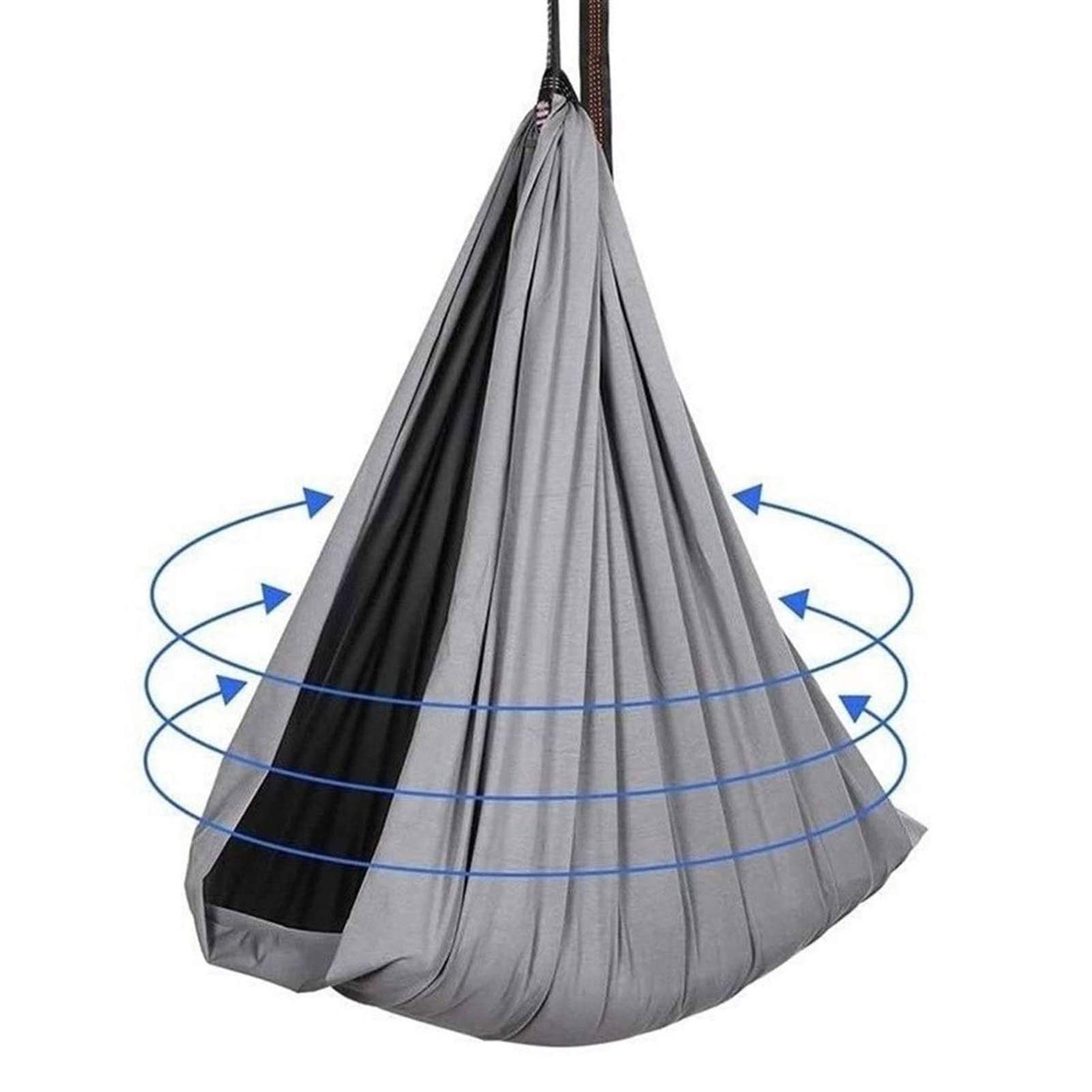 Sensory Swing for Kids - Indoor Therapy Swing for Autism, ADHD, Aspergers - Gray Cuddle Hammock (39×110in) - Perfect for Calming, Focus & Sensory Integration at Home or Classroom