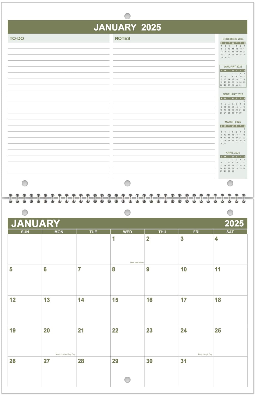 2025-2026 18-Month 3-Ring Binder Calendar (Jan 2025-Jun 2026) | Premium Hole-Punched Wall Planner | 8.5