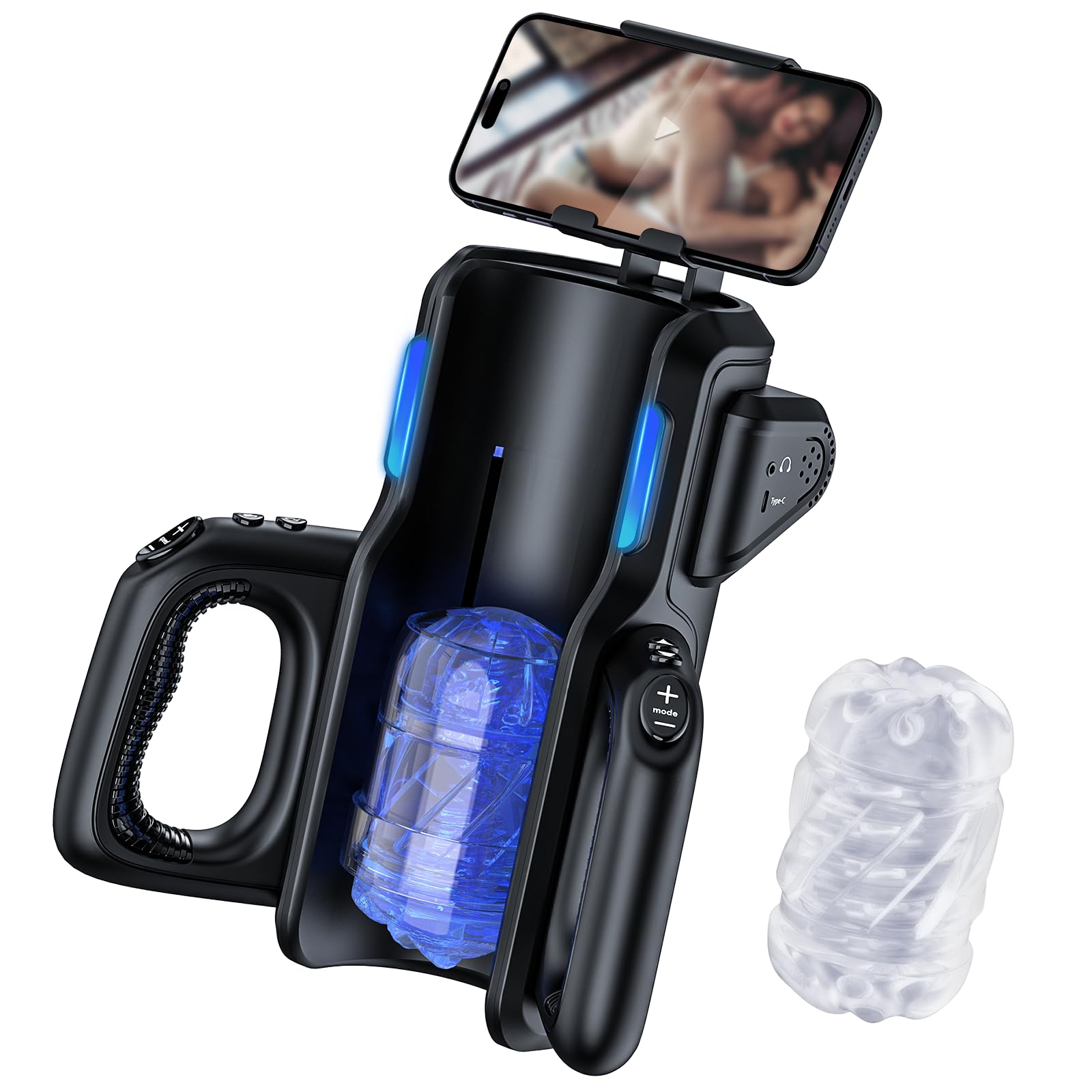 Automatic Male Masturbator - Hands-Free Electric Sex Toy for Men with 12 Thrusts/Sec, Phone Holder & 2 Soft Silicone Sleeves | Perfect for Solo Play, Couples Fun & Discreet Pleasure at Home