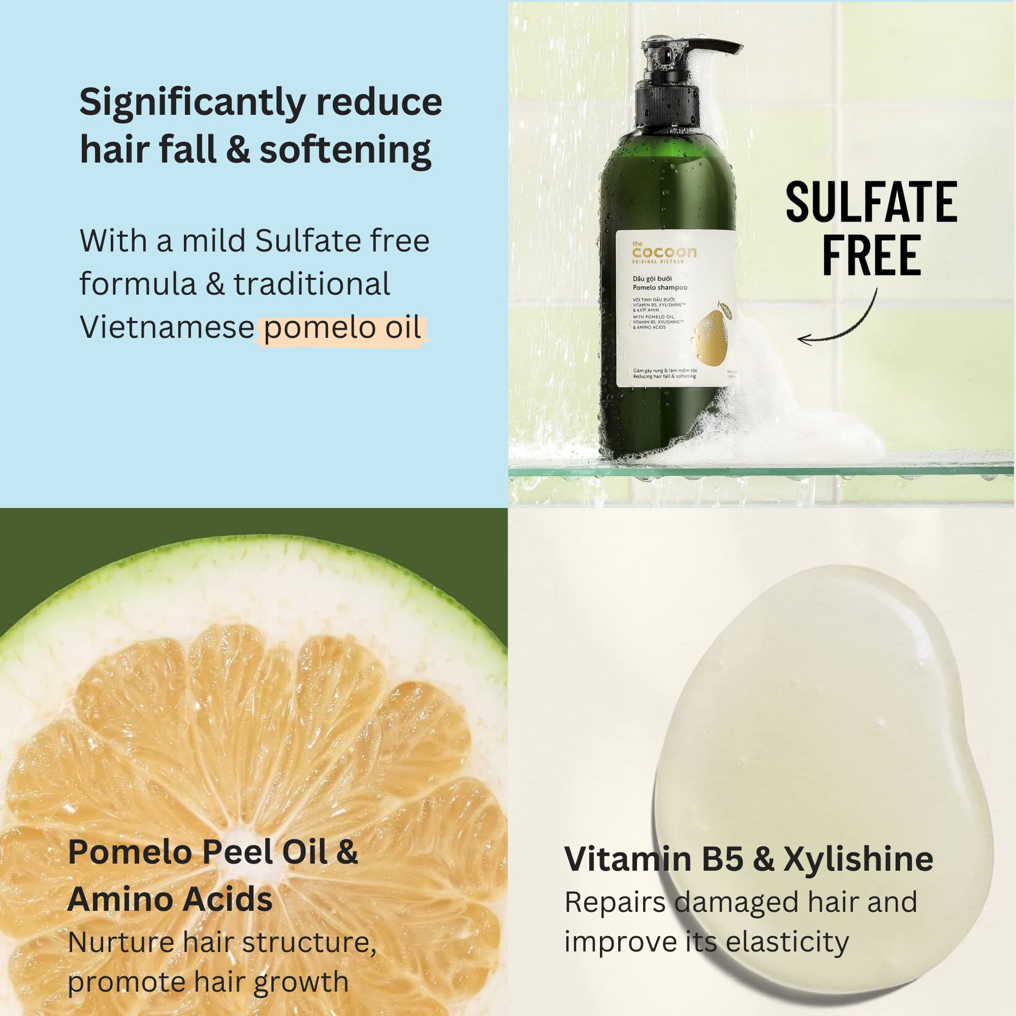 Ultimate Hair Repair Set with Pomelo Tonic, Shampoo, Conditioner & Hair Mask - Deep Nourishing & Hydrating Treatment for Damaged Hair - Salon-Quality Hair Care Kit for Dry, Frizzy & Color-Treated Hair at Home