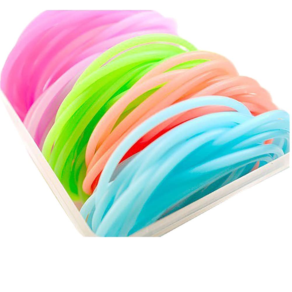 Bzybel 50pcs No-Damage Hair Ties for Women - Soft Silicone Ponytail Holders, Stretch Hair Bands for Thick & Fine Hair - Hair Accessories for Girls, Ladies (Candy Colors) - Perfect for Workouts, Office & Daily Use