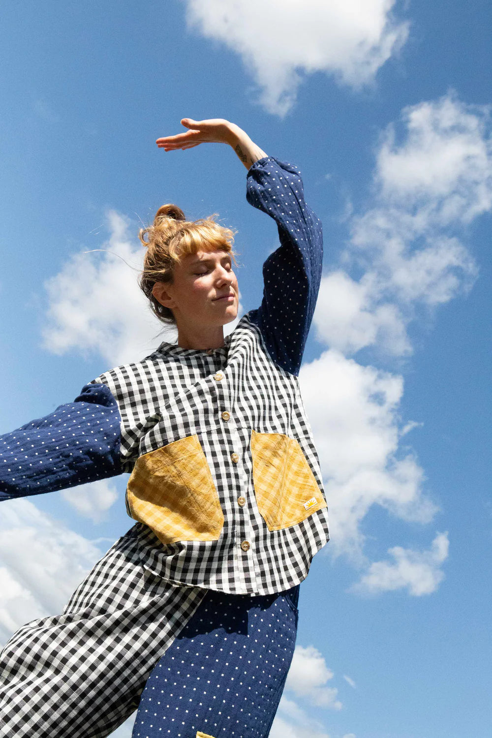 LF Markey Gale Stylish Patchwork Check Shirt for Men & Women - Casual Button Down Shirt for Everyday Wear, Outdoor Activities and Fashion Street Style