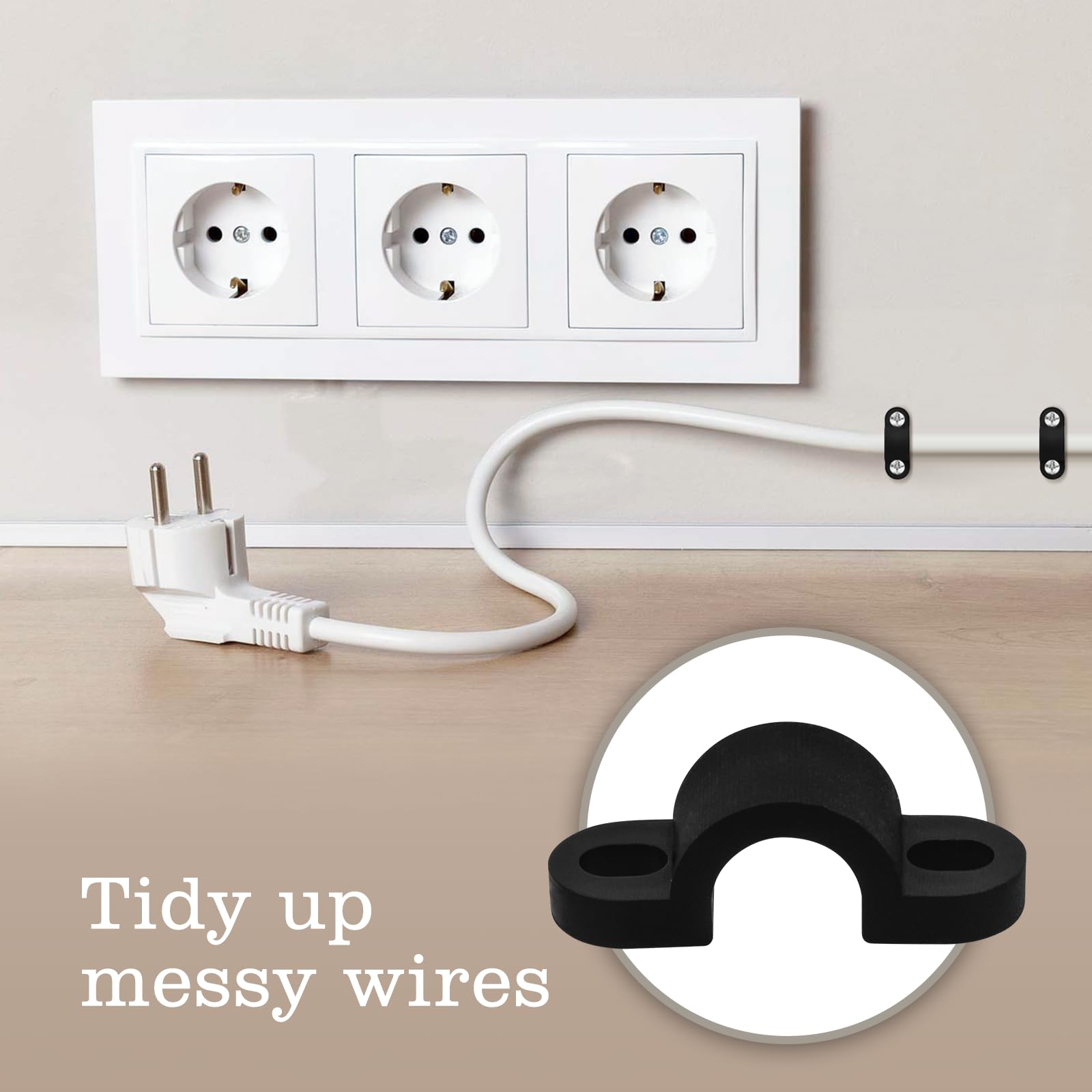 12Pcs 7mm Black Wire Shelf Loop Clips - Heavy Duty Wall Mounted Shelving Brackets for Concrete & Drywall Installation | Perfect for Garage Storage, Pantry Organization & Closet Shelving Systems