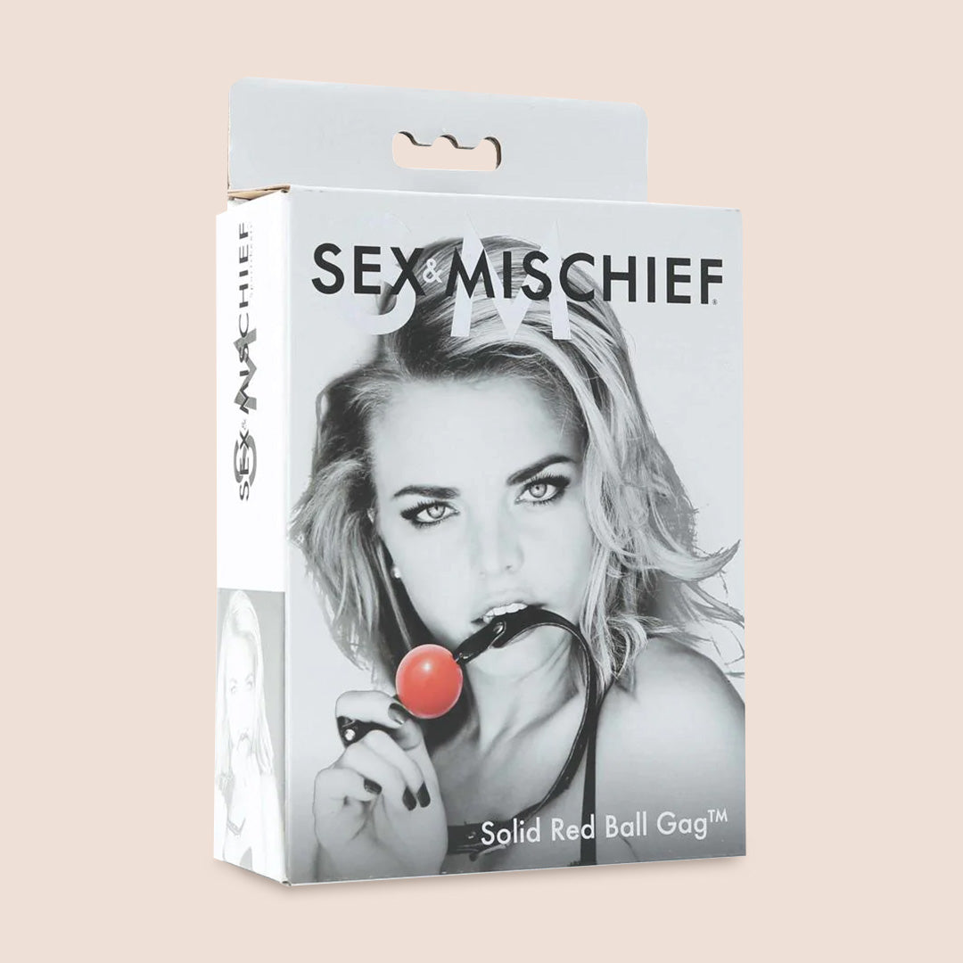 Soft Rubber Ball Gag for Adults - Breathable BDSM Gag with Adjustable Strap for Bondage Play, Role Play & Sensory Deprivation - Sex & Mischief Collection