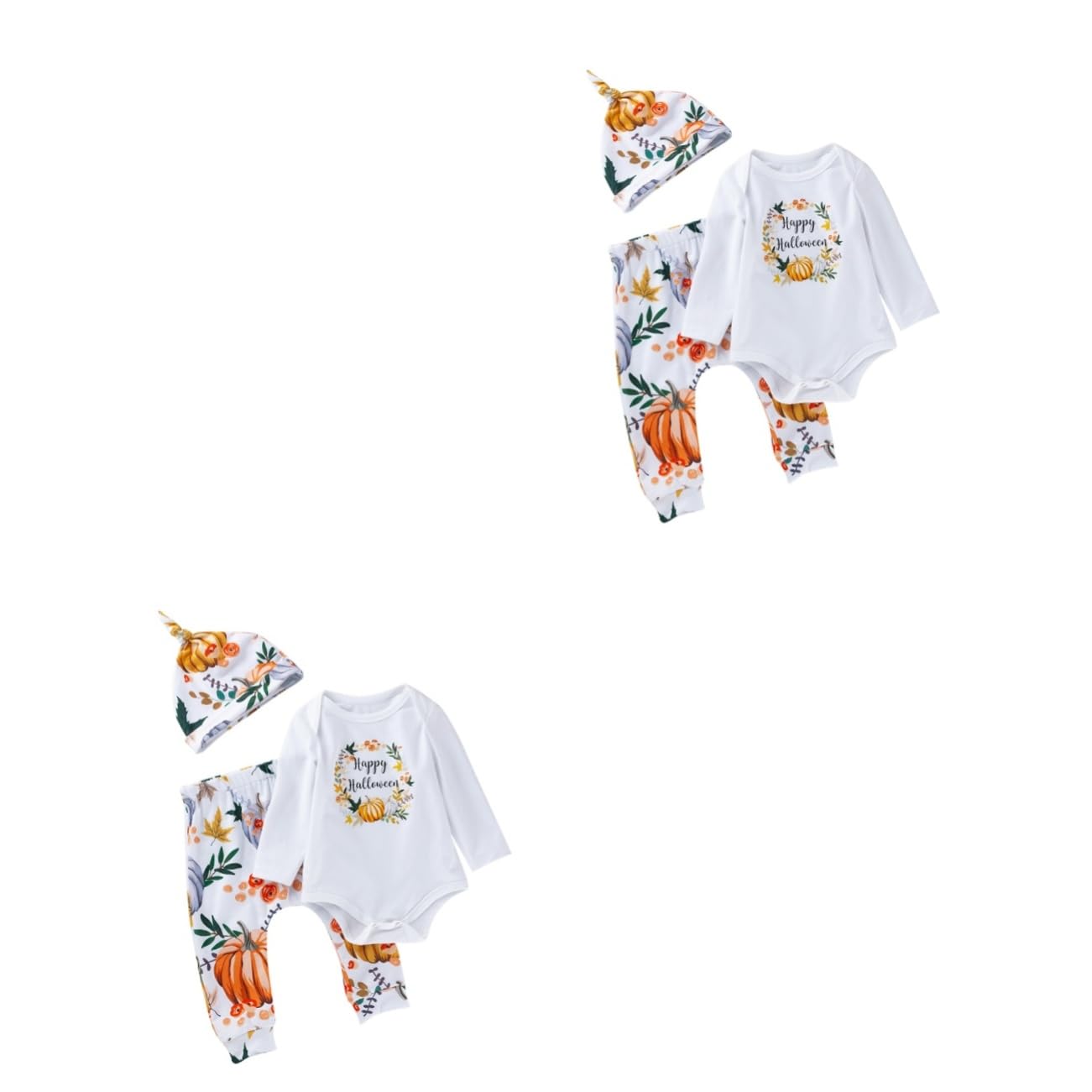 WOFASHPURET 2-Pack Halloween Romper Outfits - 100% Cotton Baby Costume for Boys & Girls | Perfect for Trick-or-Treating, Halloween Parties & Photo Shoots
