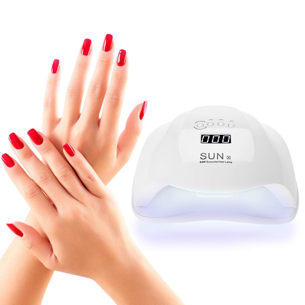 54W LED Nail Lamp - Professional UV/LED Nail Dryer for Gel Polish Curing, Dual Light Source Manicure Tool for Home & Salon Use, Perfect for DIY Nail Art and Professional Manicures