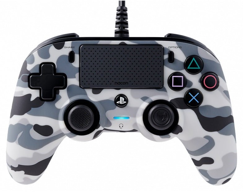 Nacon Camo Wired Compact Controller for PS4/PS5 - Ergonomic Gamepad with Enhanced Grip for Long Gaming Sessions - Perfect for FPS, Racing & Action Games
