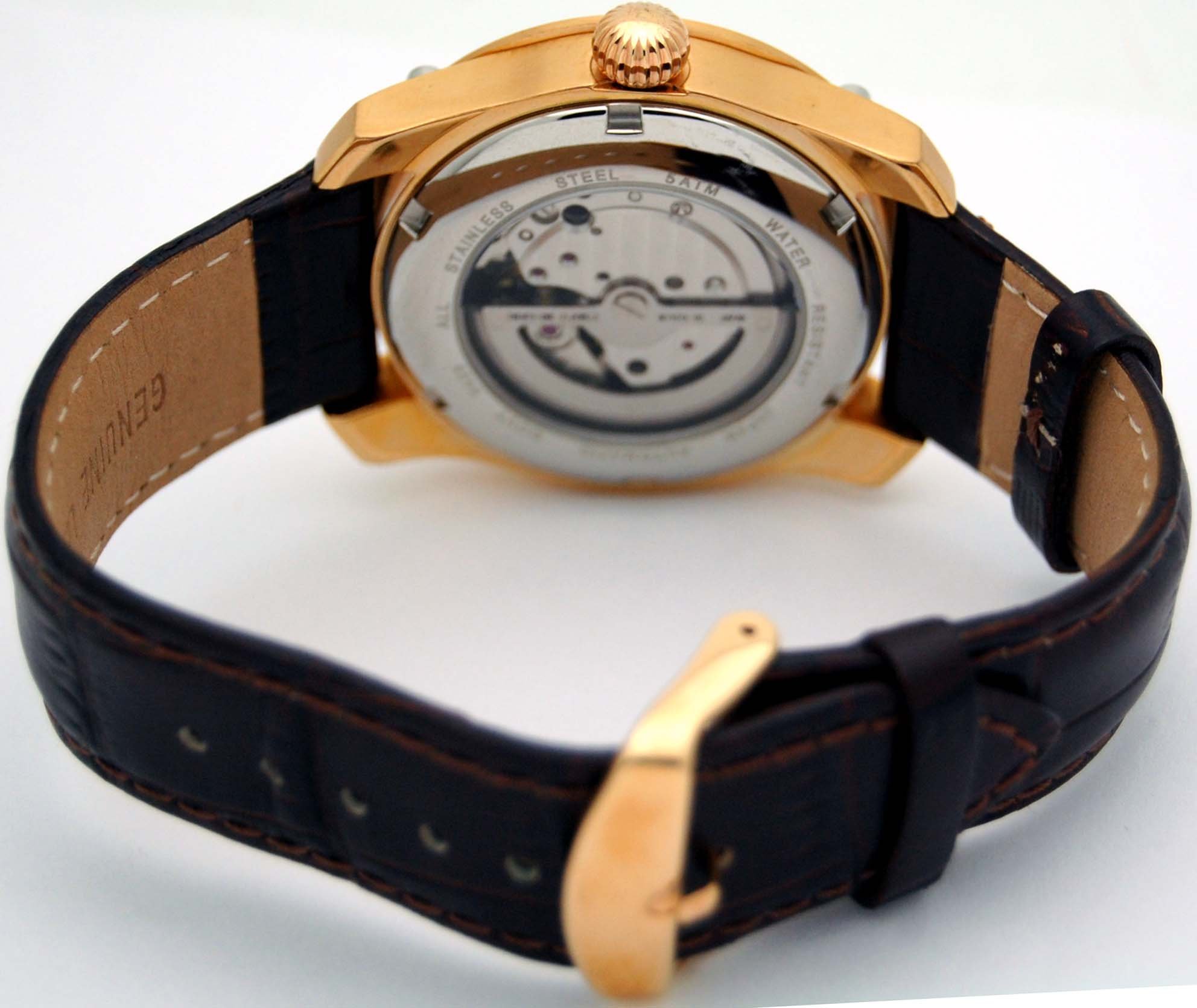 Men's Captiva Automatic Watch - Brown Leather Strap for Business & Casual Wear