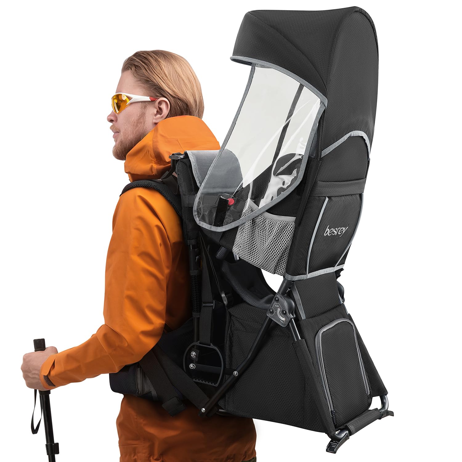 Besrey Baby Backpack Carrier - Ergonomic Toddler Hiking Carrier, Adjustable & Comfortable Child Carrier for Outdoor Adventures (Black) - Perfect for Hiking, Traveling, and Daily Walks with Your Little One
