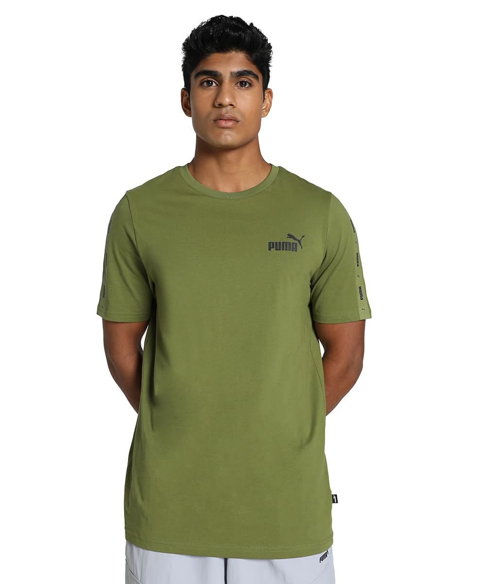PUMA Men's ESS+ Tape Tee T-Shirt - Comfortable Cotton Crew Neck Short Sleeve Top for Casual Wear, Gym & Street Style