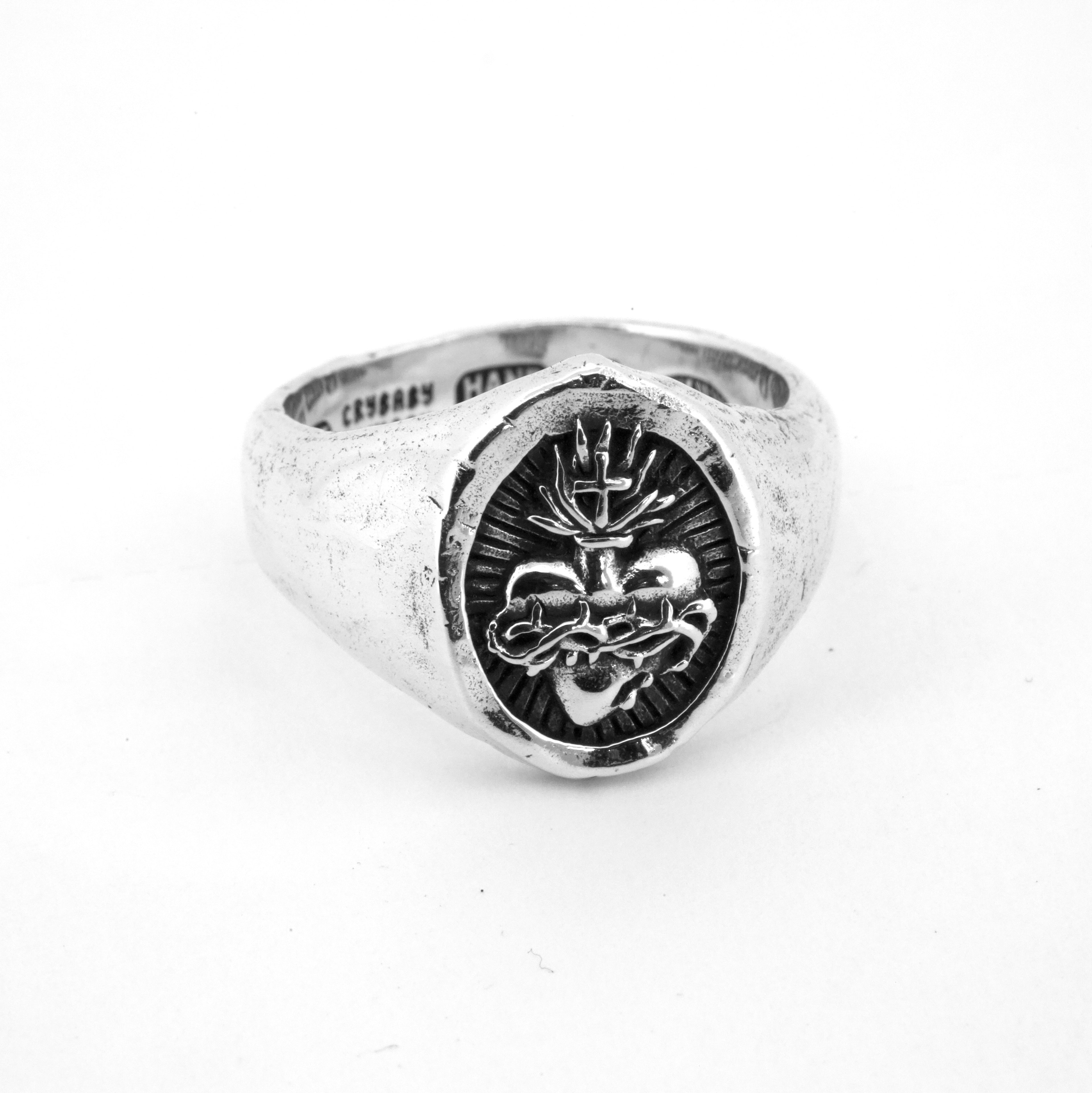 Sacred Heart Signet Ring - Vintage Religious Jewelry for Women - Perfect for Gifts, Weddings & Everyday Wear