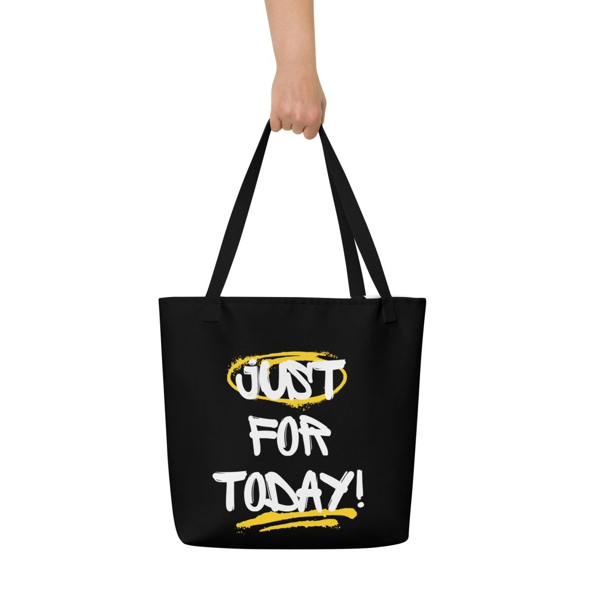 Just For Today All Over Print Tote Bag - Stylish Reusable Shopping Bag for Women, Groceries, Beach & Work - Eco-Friendly Cotton Canvas Carryall