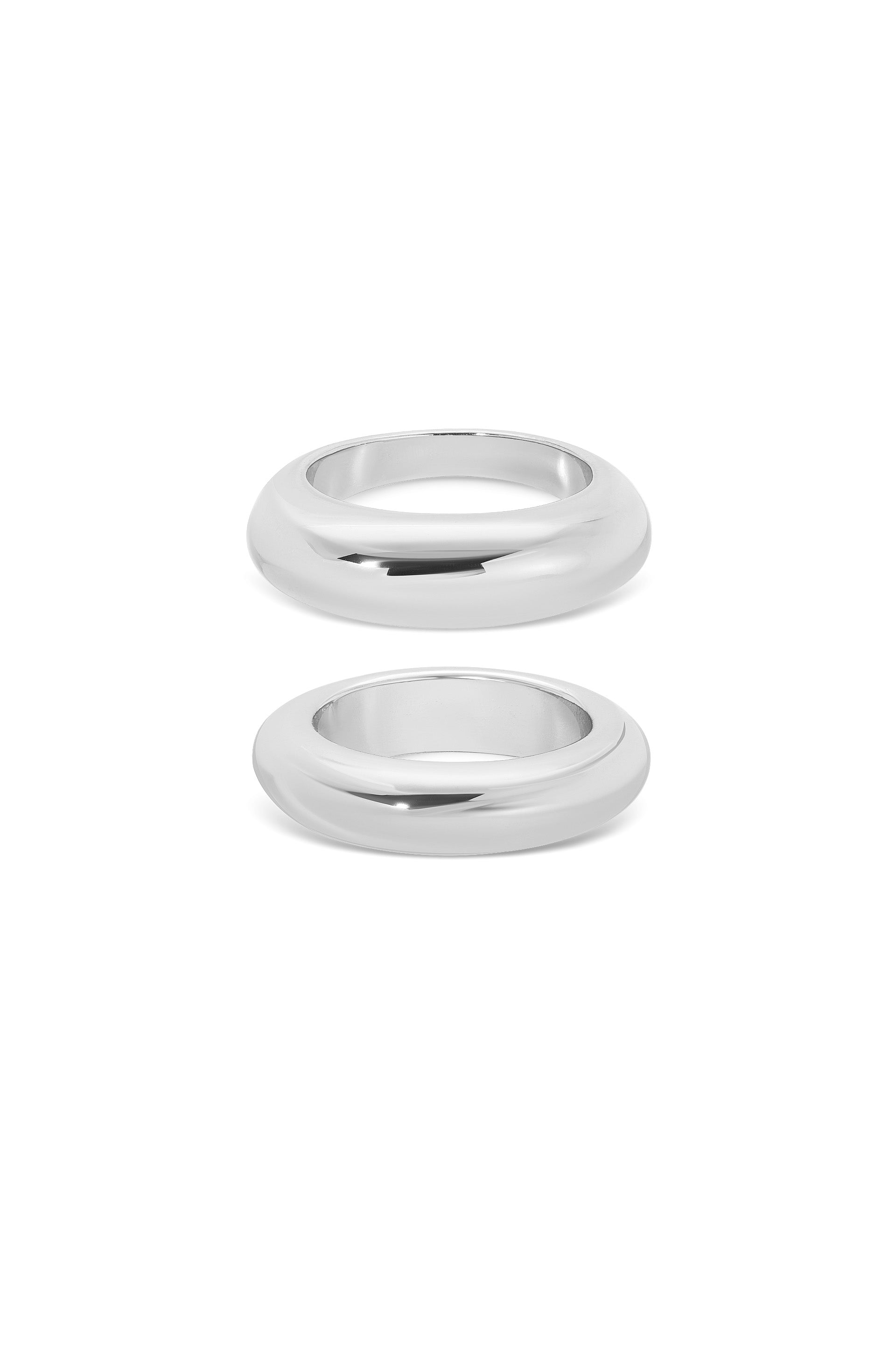 Elegant Modern Dome Ring Set for Women - Minimalist Stackable Rings - Perfect for Everyday Wear, Gifts & Special Occasions