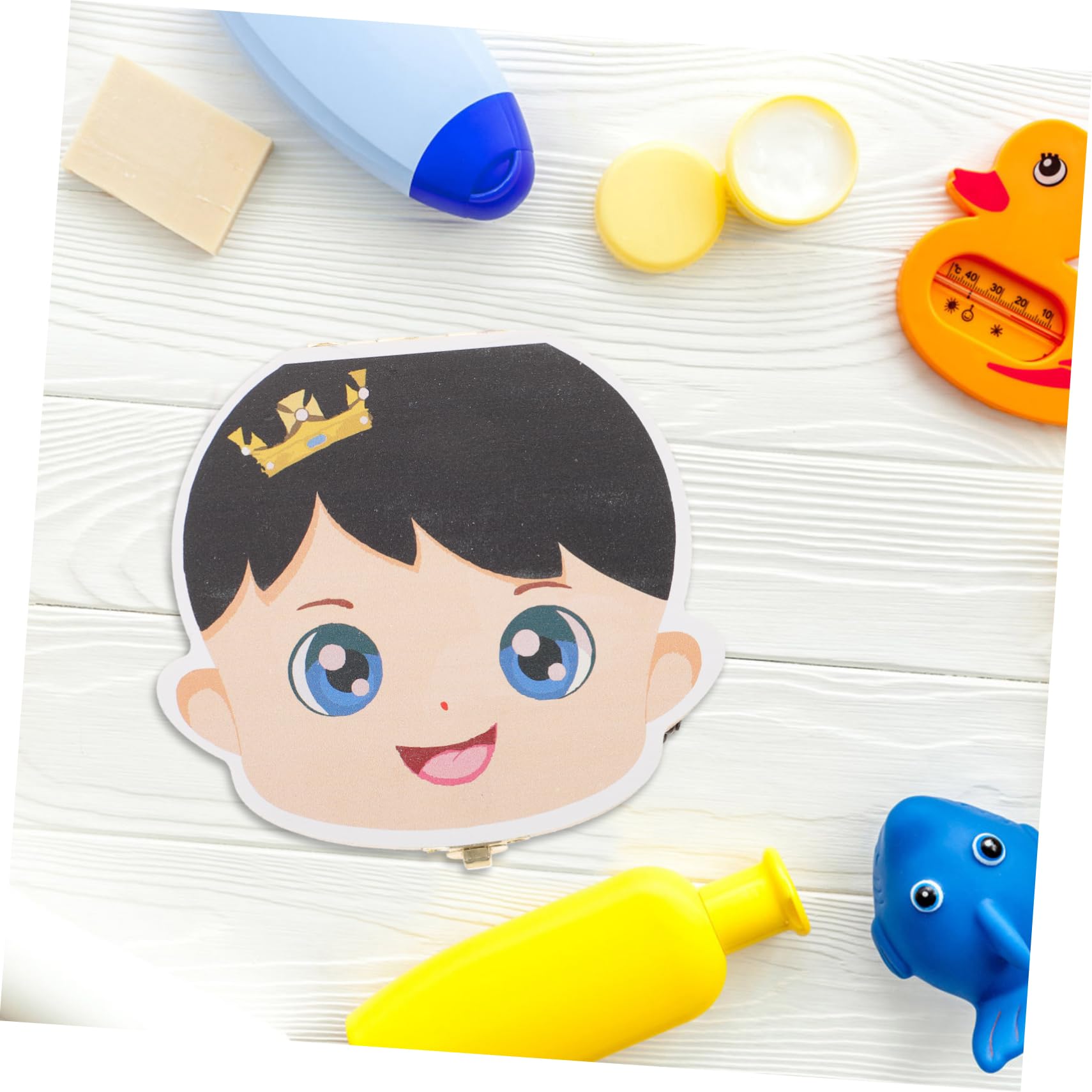 CORHAD Wooden Baby First Tooth Keepsake Box for Boys & Girls - Safe & Adorable Cartoon Tooth Fairy Container - Perfect for Storing Milk Teeth & Creating Magical Memories (Baby Shower Gift, Nursery Decor)