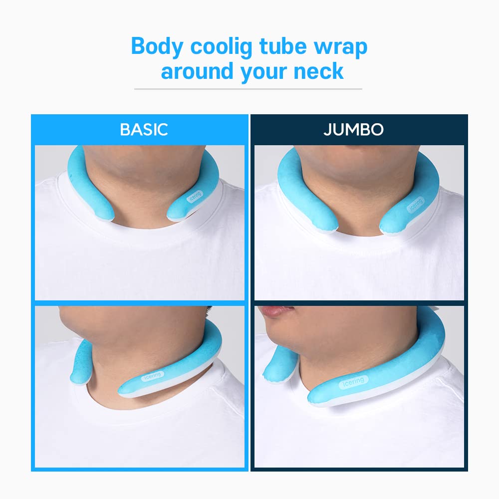 Cooling Neck Wrap with Gel Ice Pack - Personal Air Conditioner for Hot Weather Relief | Freeze Below 64°F | Perfect for Outdoor Activities, Sports, Hiking & Summer Heat | Jumbo Size in Blue