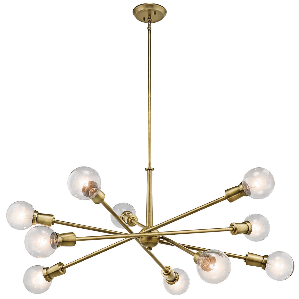 Callaway Sputnik Modern LED Chandelier - 8-Light Mid Century Ceiling Fixture for Dining Room, Living Room, Bedroom - Dimmable Gold Finish Industrial Pendant Lighting for Home Decor