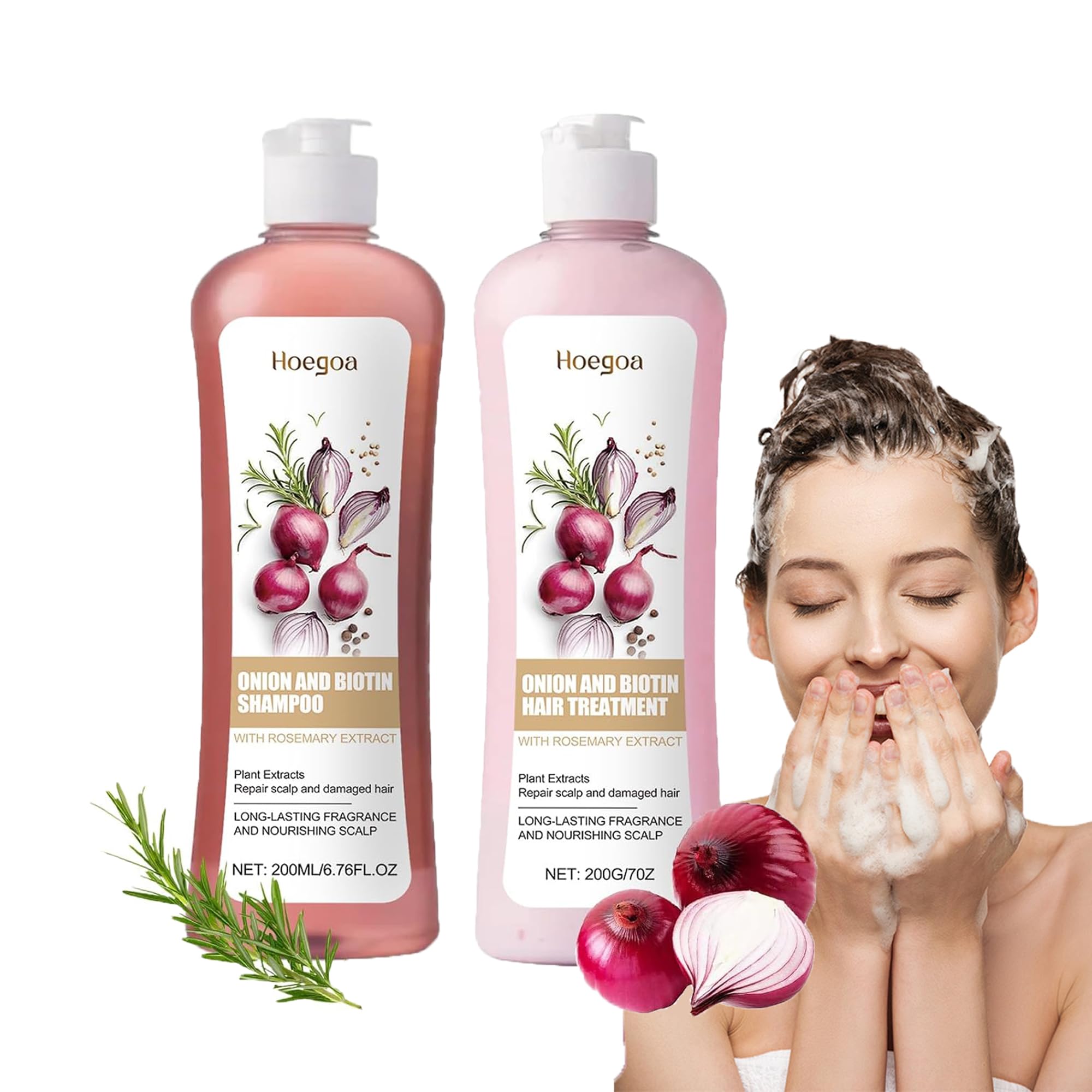 Biotin & Rosemary Shampoo and Conditioner Set for Hair Growth - Sulfate & Silicone Free, Strengthens & Thickens Hair - 8.74 fl Oz x 2 (For Men & Women, All Hair Types) - Perfect for Daily Hair Care & Scalp Nourishment