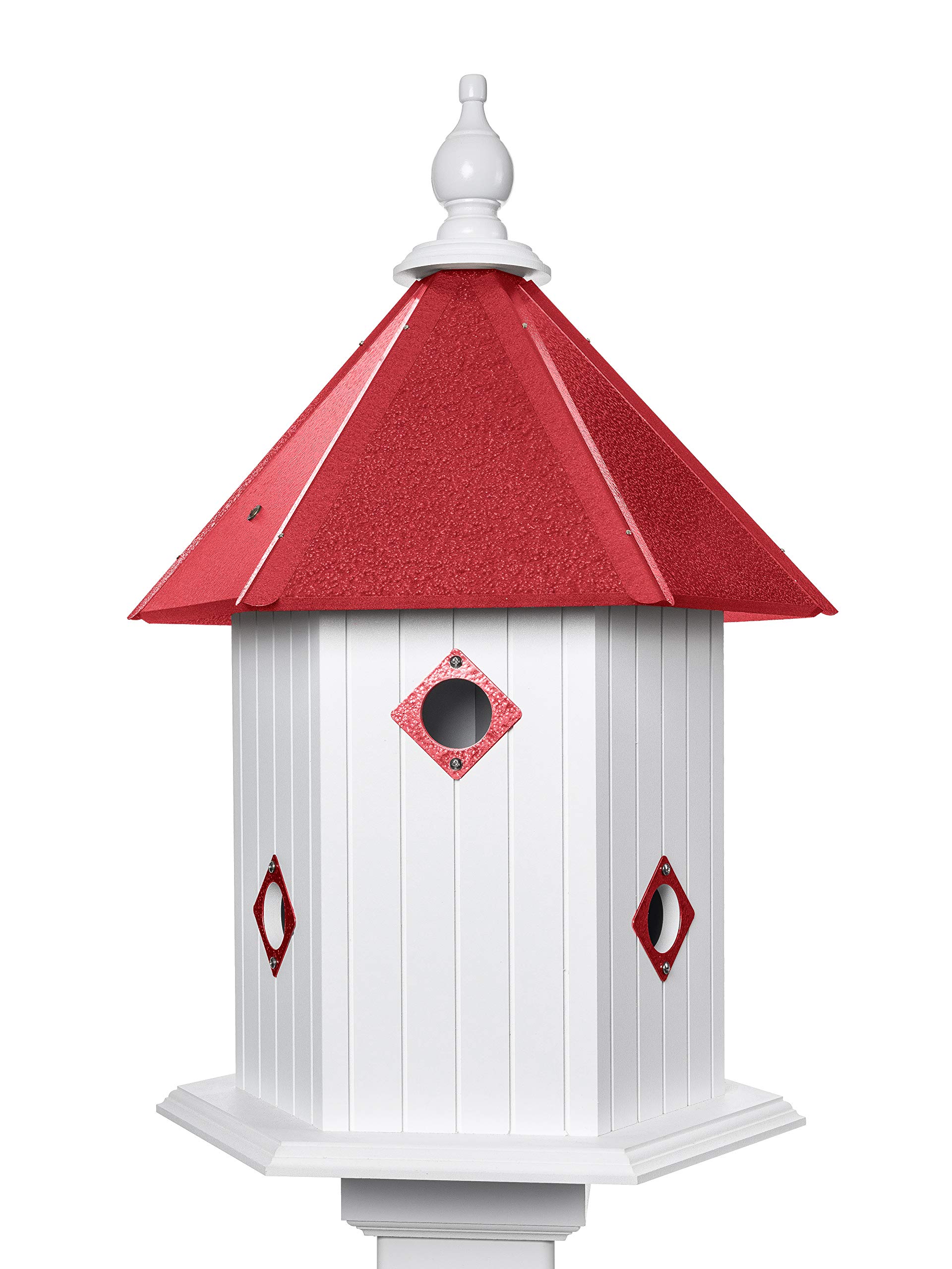 Handcrafted Merlot Magnolia Bird House - Outdoor Garden Decor for Attracting Wild Birds - Perfect for Backyards, Patios, and Nature Lovers