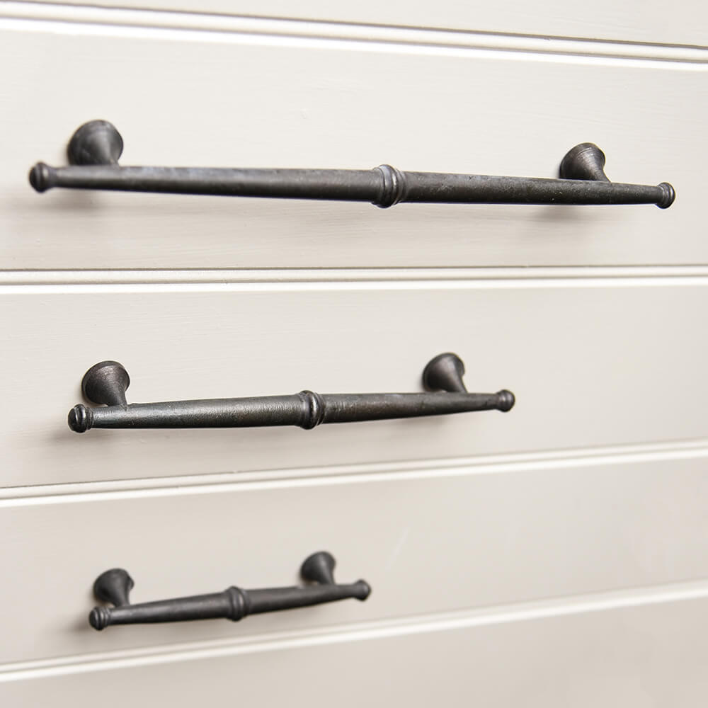 Forged Black Beeswax Regency Pull Handle - Vintage Cabinet & Drawer Hardware - Perfect for Kitchen Cabinets, Dressers & Furniture Restoration