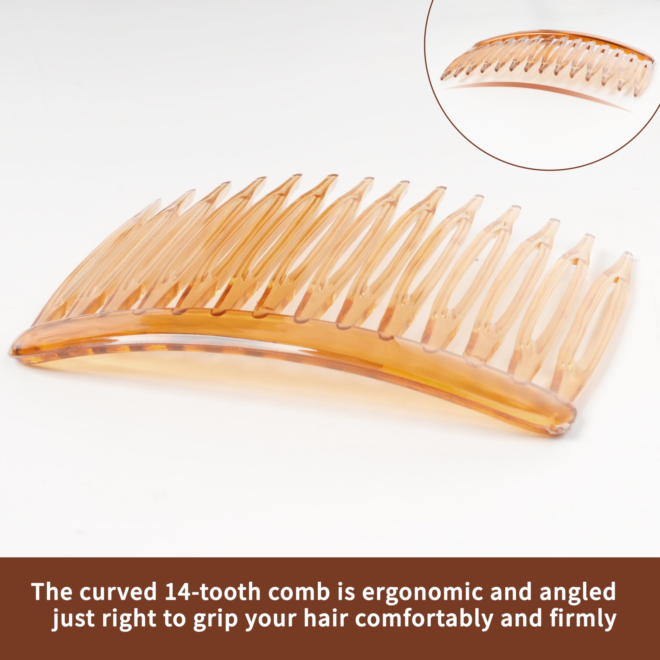TaShow 24 PCS Hair Side Combs for Women with Fine Thin Hair - 14 Teeth Decorative Hair Clips for Women, Girls, Bridal & Wedding Veil (Wide, Black, Transparent, Light Coffee) - Perfect for Parties, Prom, and Special Occasions