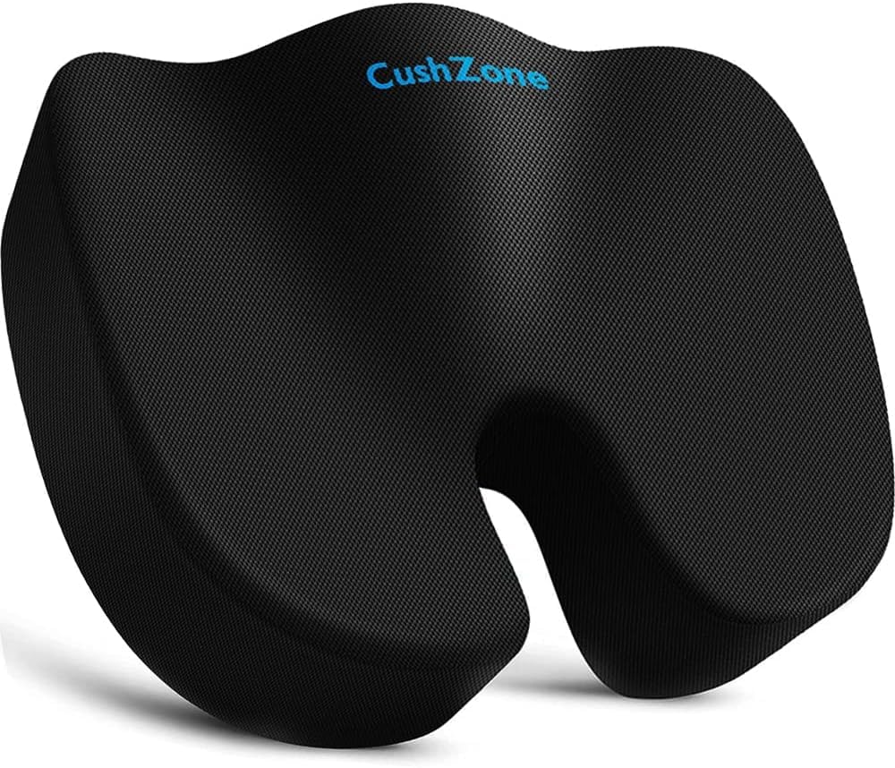 **Extra Large Memory Foam Seat Cushion for Office Chair, Car, Airplane & Wheelchair - Non-Slip Comfort Pad for Desk, Bleachers & Travel - Black (Ideal for Long Sitting, Back Pain Relief & Pressure Relief)**
